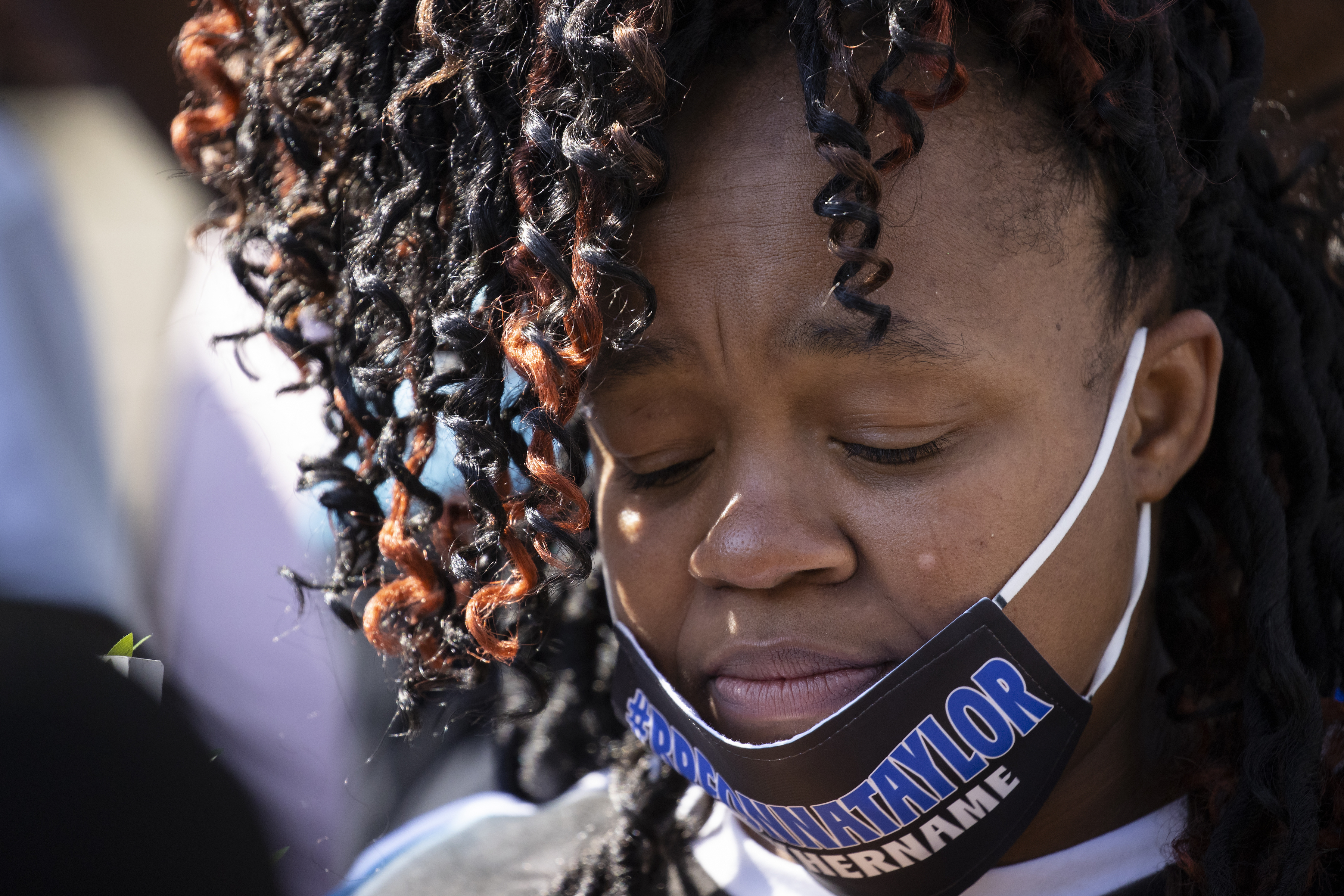 Tamika Palmer, Breonna Taylor's mother, is overcome with emotions during a vigil for her daughter on June 6, 2020 in Louisville, Kentucky.