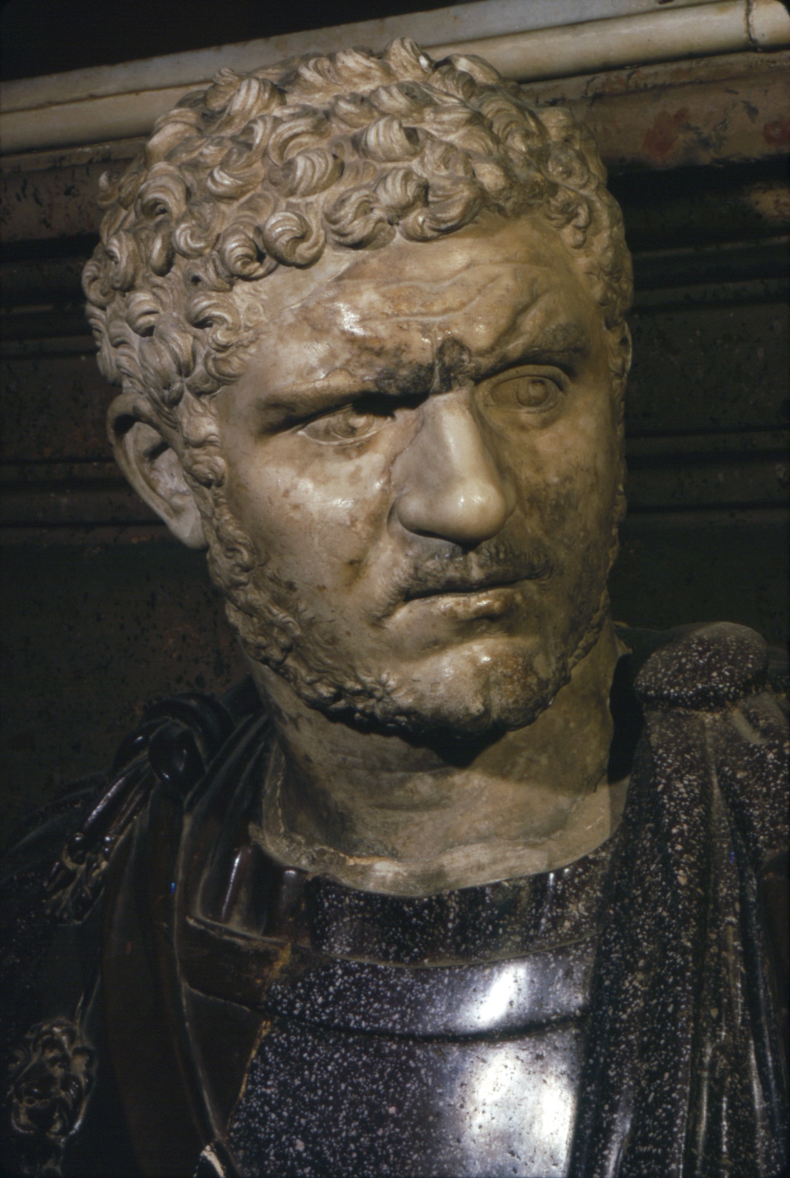 Ancient Marble Bust Of Emperor Caracalla