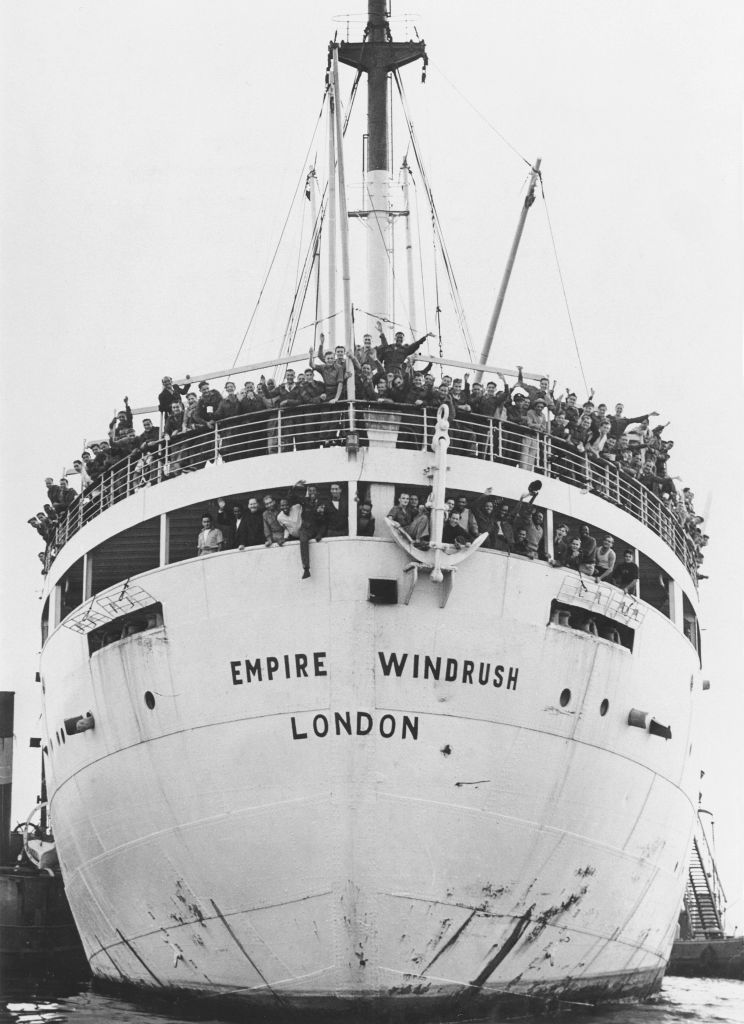The Empire Windrush arriving at Tibury Docks in Essex, 22 June 1948. (SSPL via Getty Images—SSPL/NMeM/Daily Herald Archive)
