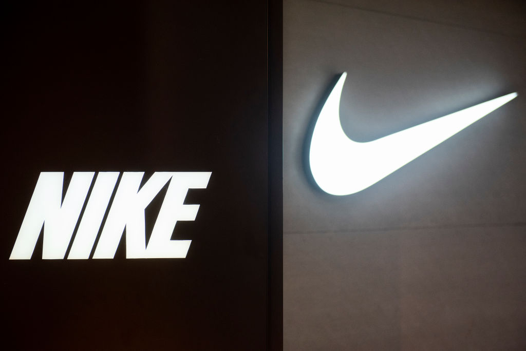 A logo of American multinational sport clothing brand Nike seen in Hong Kong on May, 08 2019. (Budrul Chukrut—SOPA Images/LightRocket/Getty Images)