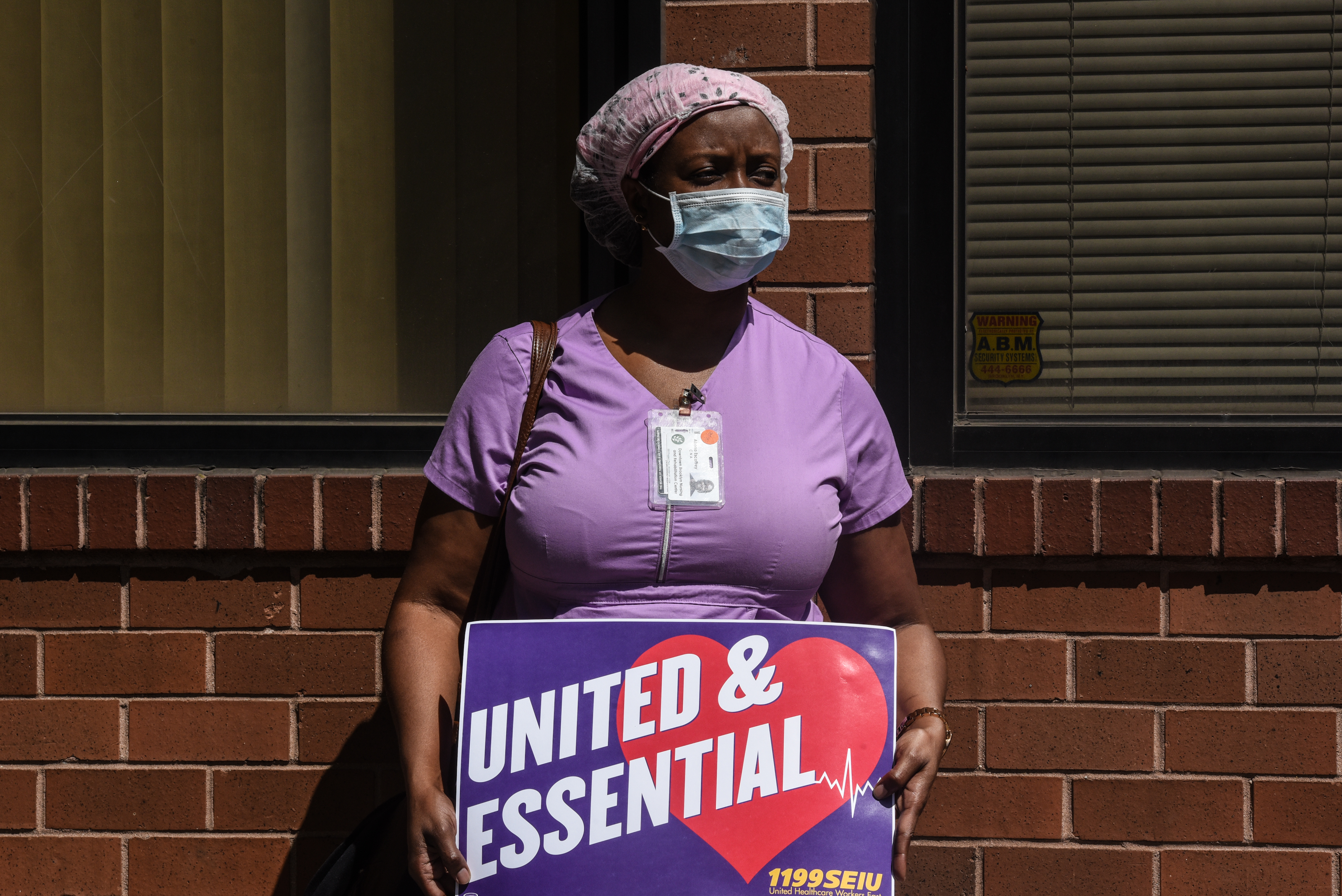 A nursing home worker participates in a a nursing home in the Brooklyn borough of New York City on May 21, 2020. (Stephanie Keith—Getty Images)