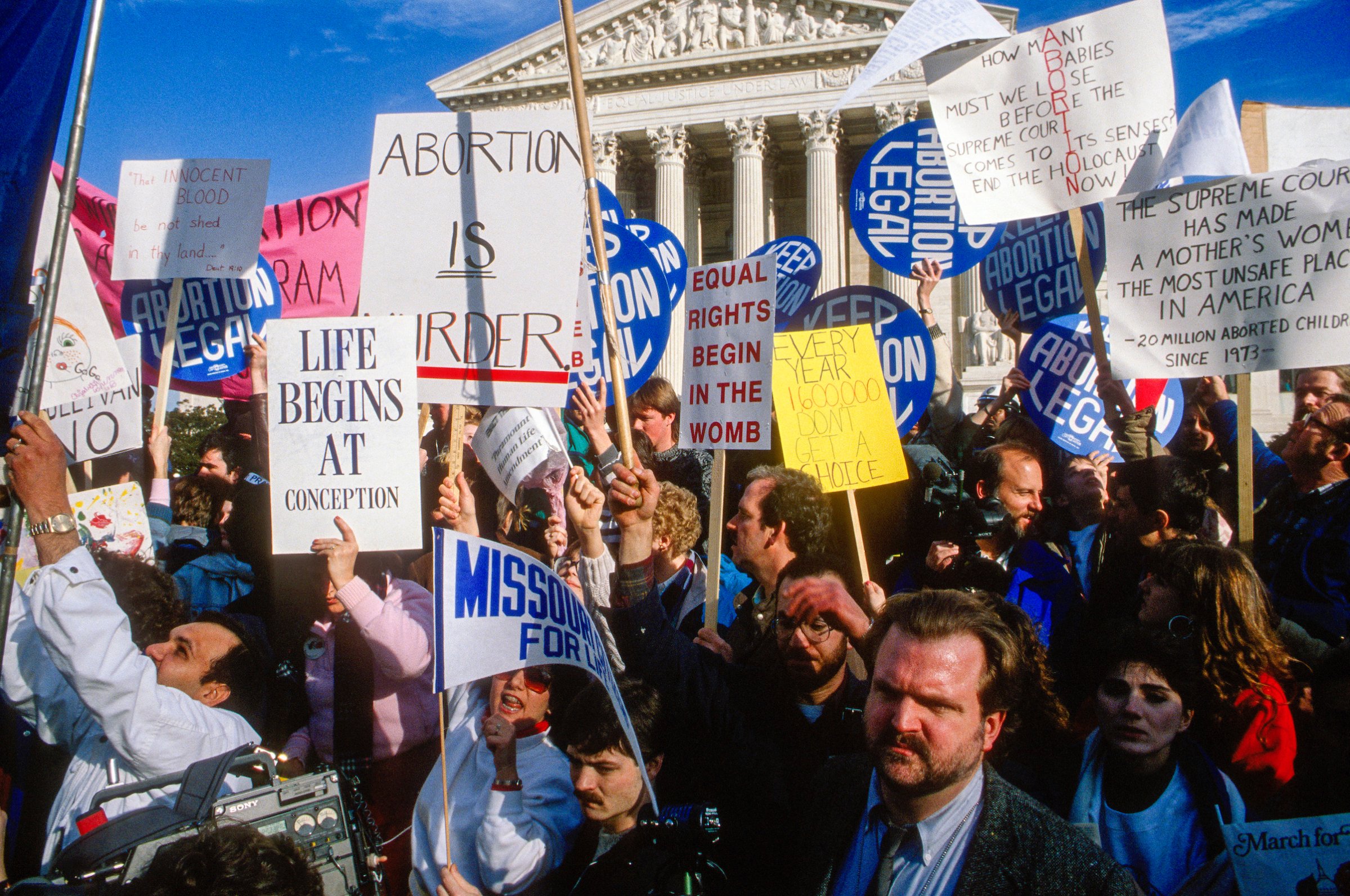 Demonstrators Outside US Supreme Court