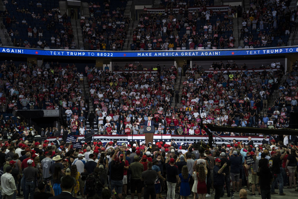 President Donald Trump speaks during his rally in Tulsa, Okla., on June 20, 2020. (Go Nakamura/Bloomberg—Getty Images)