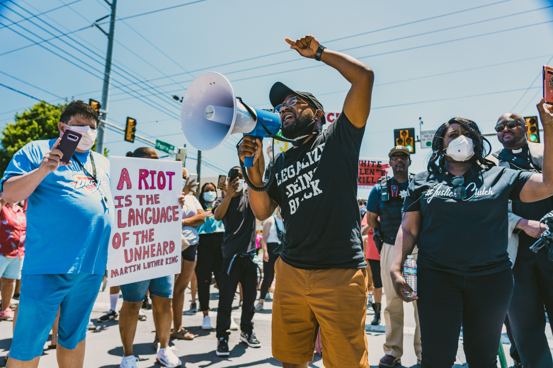 Tulsa activists Greg Robinson and Tiffany Crutcher lead peaceful protests in the wake of George Floyd's death on May 31, 2020.