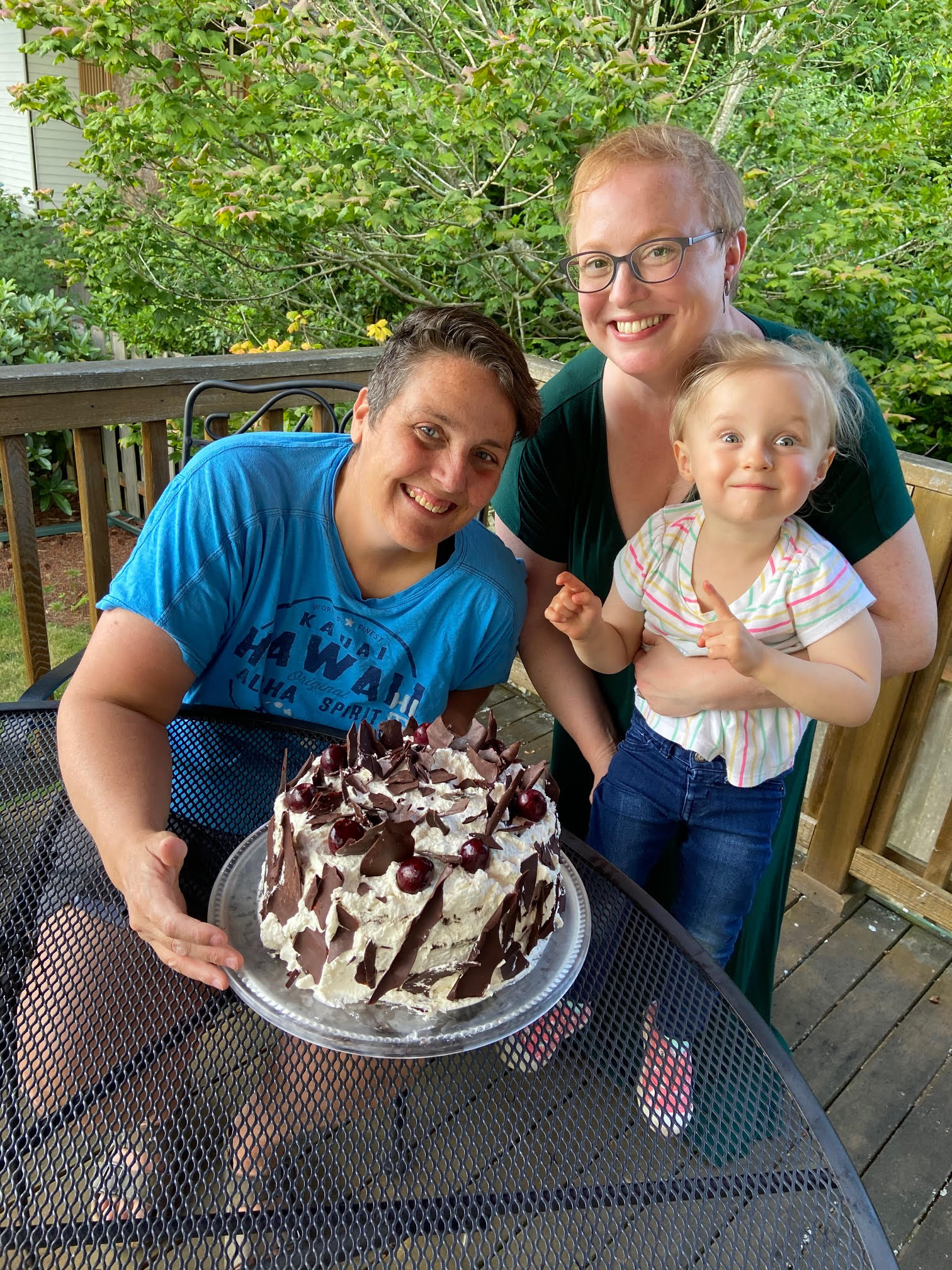 Satterfield, left, with wife Heather Dooley and daughter Rowan on June 23, 2020