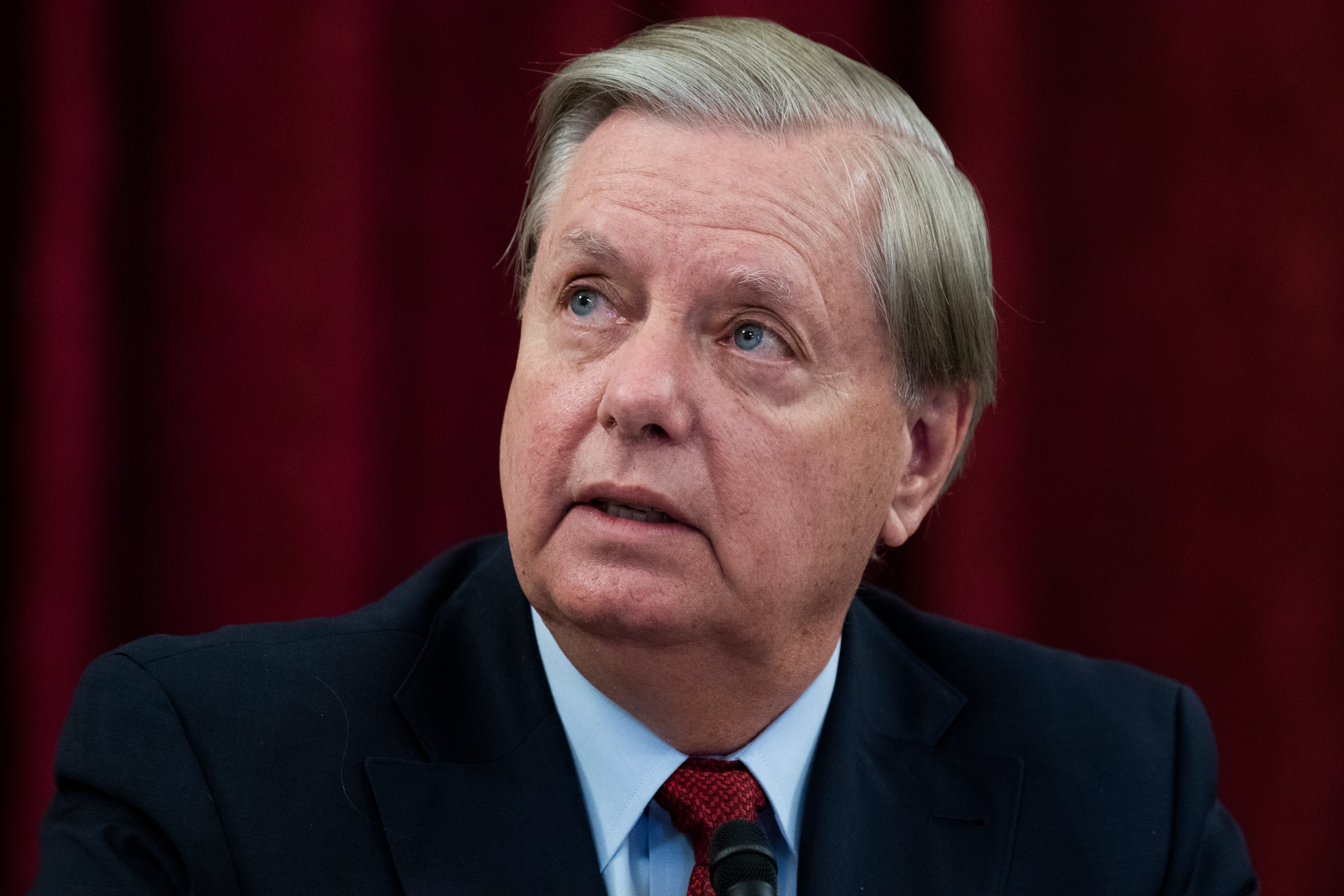 Chairman Lindsey Graham, speaks during the Senate Judiciary Committee markup of the Eliminating Abusive and Rampant Neglect of Interactive Technologies (EARN IT) Act of 2020, and judicial nominations in Russell Building on July 2, 2020. (Tom Williams—CQ-Roll Call, Inc via Getty Images)