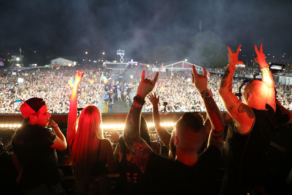 Fans in the DJ Booth for Above & Beyond during the 2019 Electric Zoo Festival at Randall's Island on August 31, 2019 in New York City. (Getty Images,—2019 Taylor Hill)