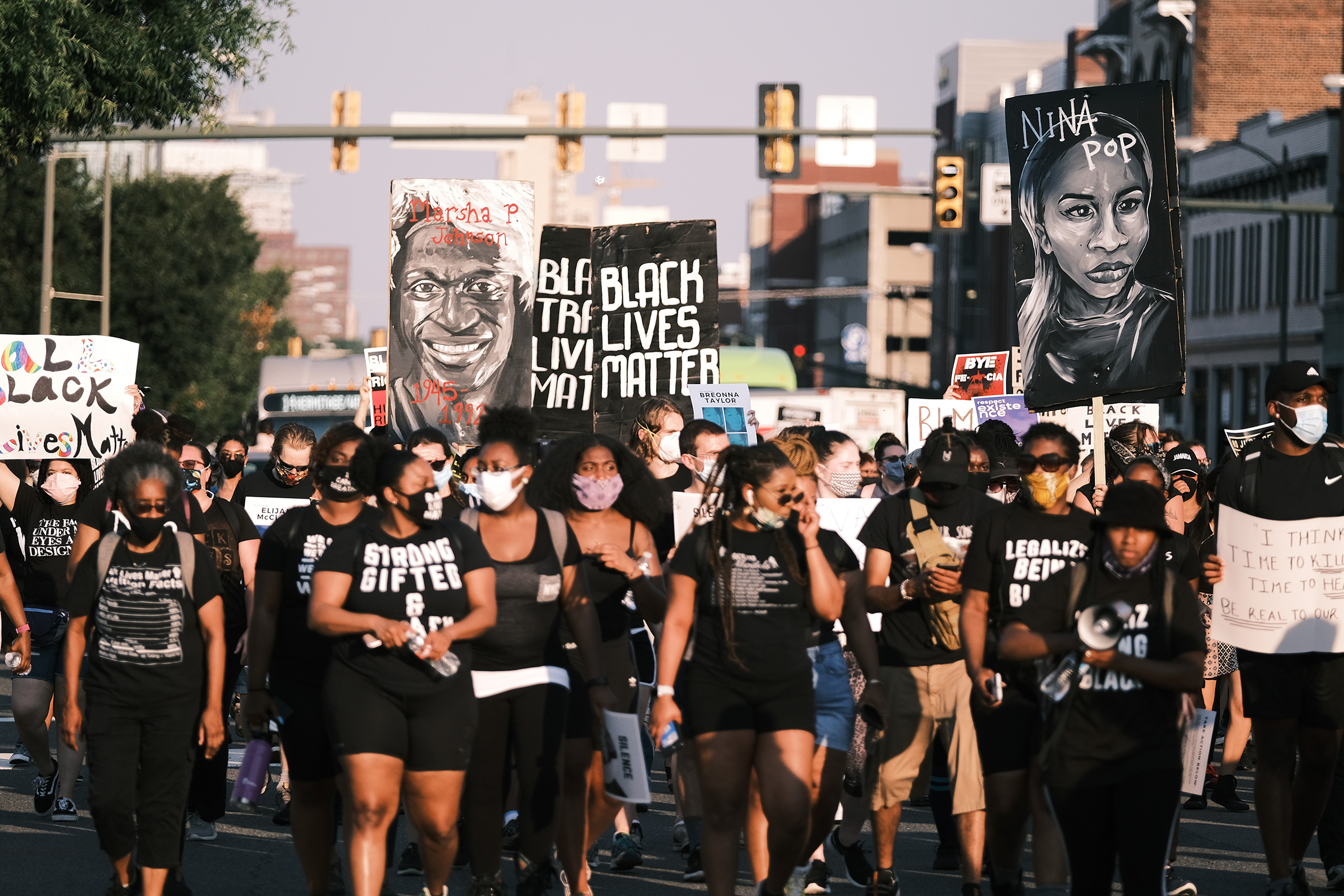 Protesters gather for the Black Women Matter "Say Her Name" march in Richmond, Va., on July 3, 2020.