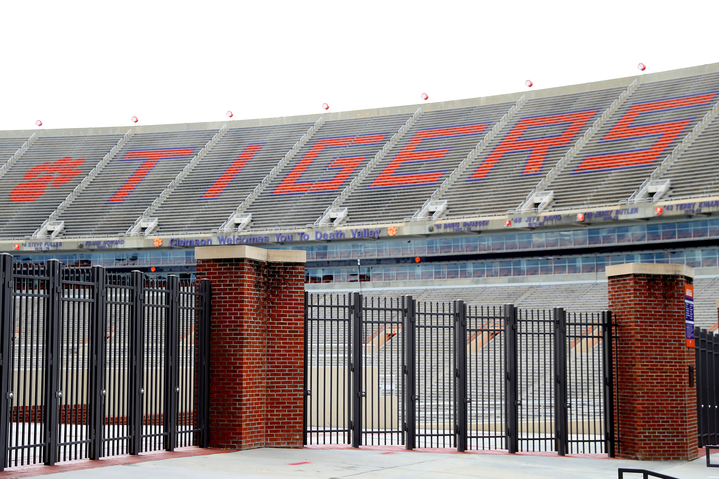 A view empty stands inside of Clemson Memorial Stadium on the campus of Clemson University on June 10, 2020 in Clemson, South Carolina. The campus remains open in a limited capacity due to the Coronavirus (COVID-19) pandemic. (Maddie Meyer—Getty Images)