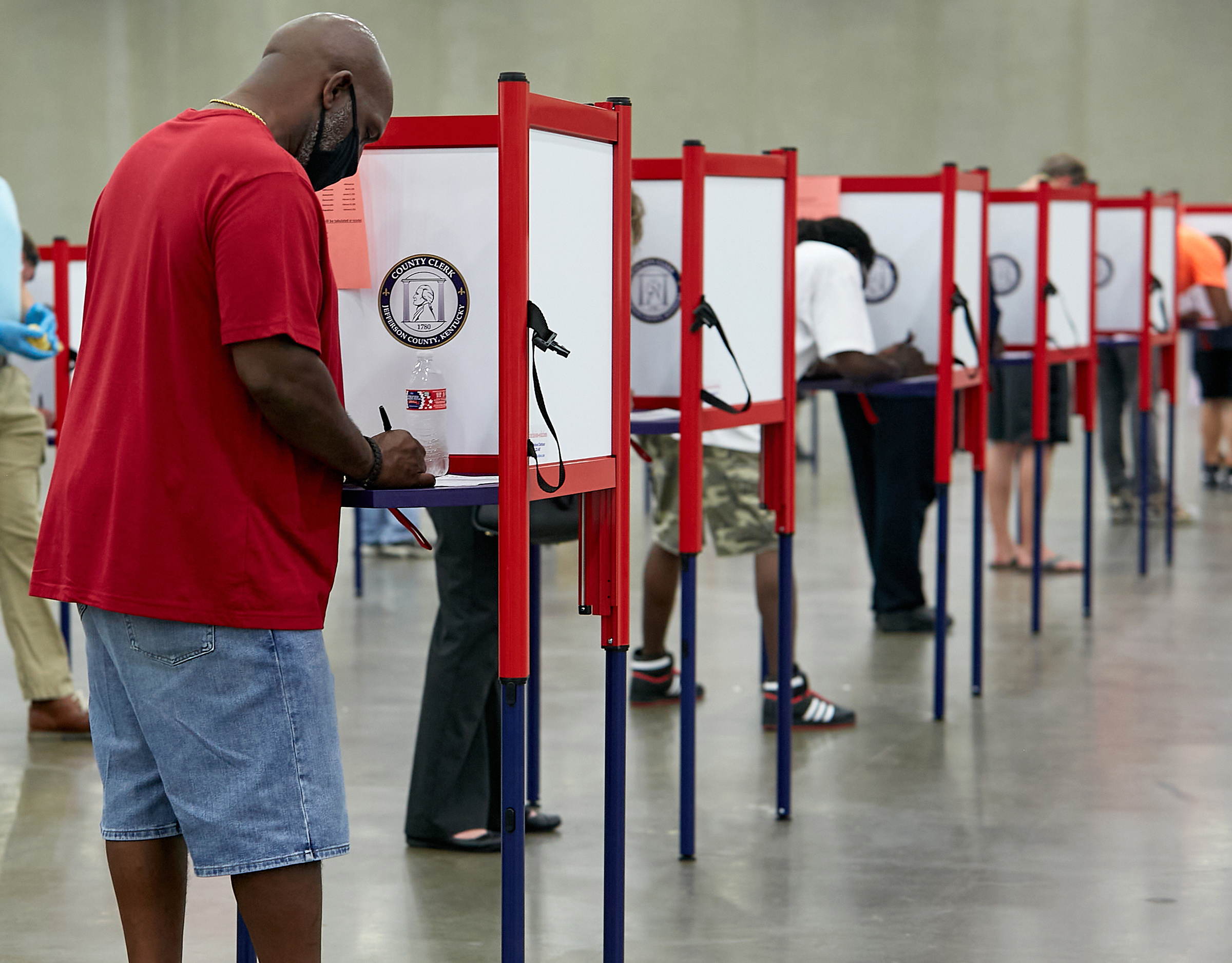 Primary voters cast their ballots at a polling place in Louisville, Ky., on June 23 (Erik Branch—The New York Times/Redux)