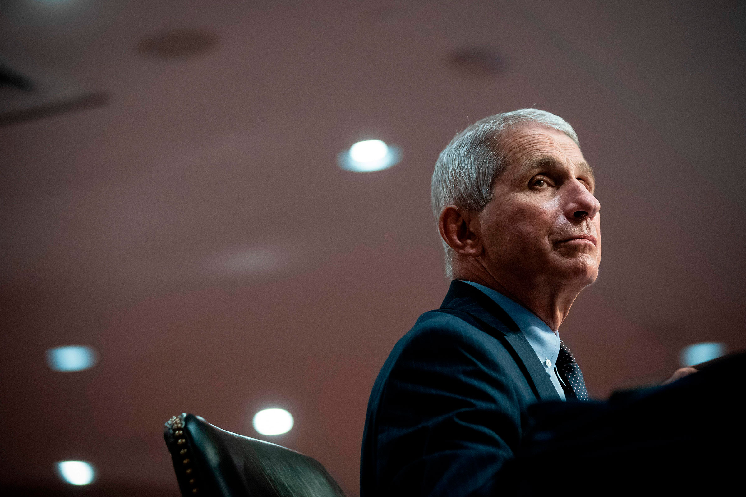 Anthony Fauci, director of the National Institute of Allergy and Infectious Diseases, listens during a Senate Health, Education, Labor and Pensions Committee hearing in Washington, DC, on June 30, 2020. (Al Drago—AFP/Getty Images)