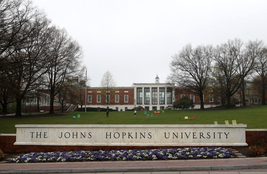 A general view of The Johns Hopkins University on March 28, 2020 in Baltimore, Maryland. (Rob Carr—Getty Images)