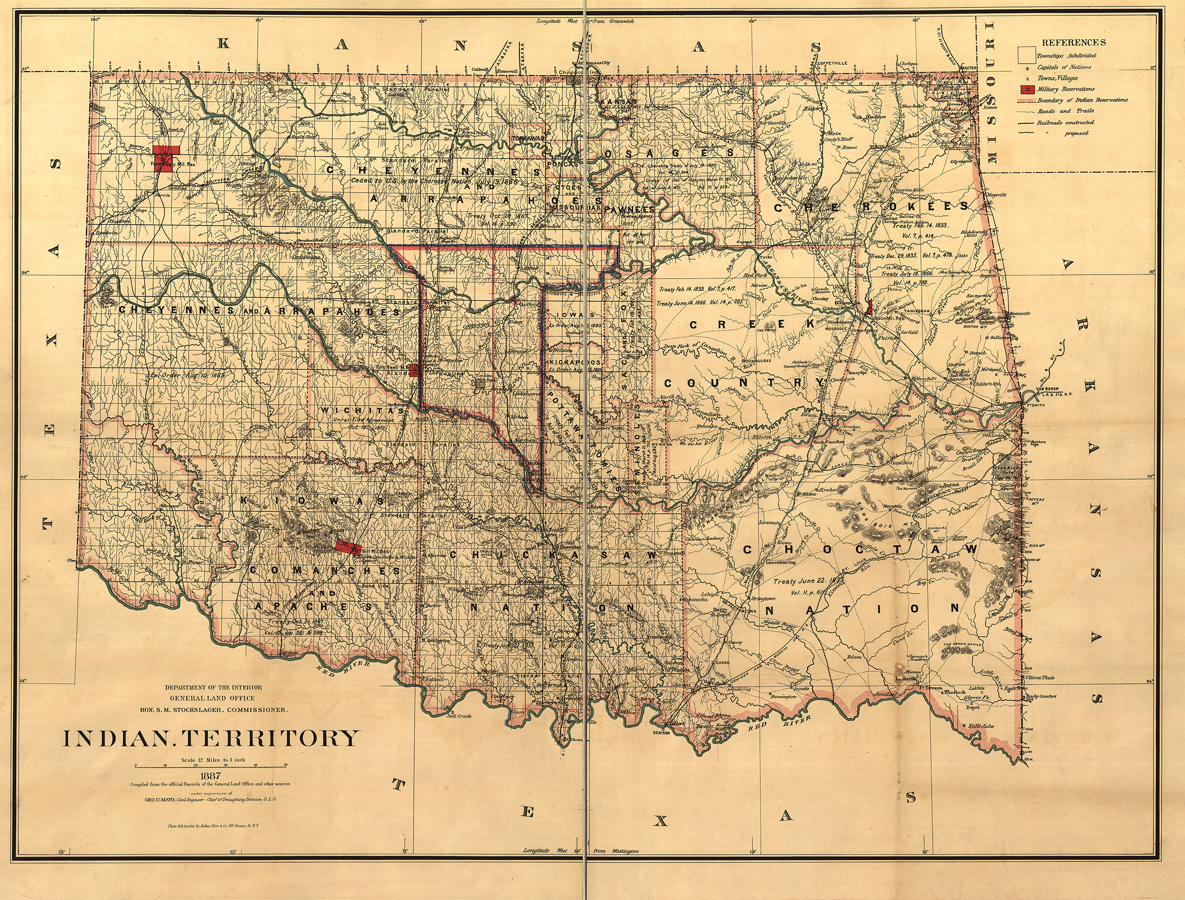 Indian Territory, Department of the Interior, 1887. (Universal History Archive/Universal Images Group via Getty Images)