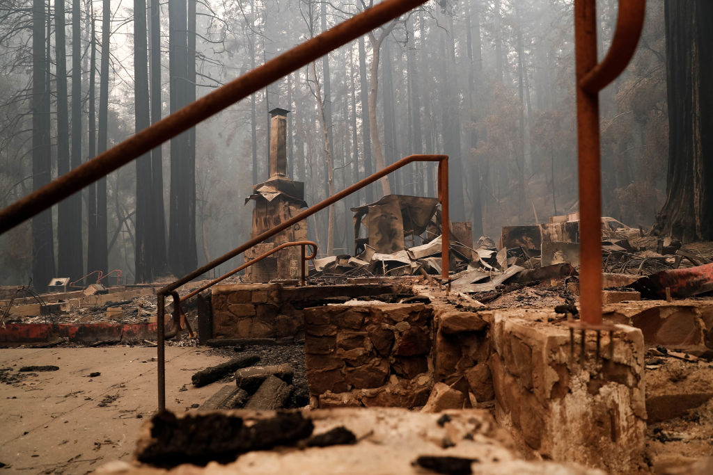 The Big Basin Redwoods State Park Headquarters &amp; Visitor Center lies in ruins in Boulder Creek, Calif., on Thursday, Aug. 20, 2020. (Randy Vazquez/MediaNews Group/The Mercury News—Getty Images)