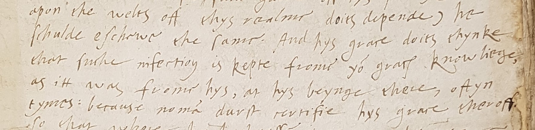 “And his grace doth think that such infection is kept from your grace’s knowledge as it was from his, at his being there, often times” - correspondence between King Henry VIII's advisers, written from Richard Pace to Thomas Wolsey, 6 April 1518. (The National Archives)