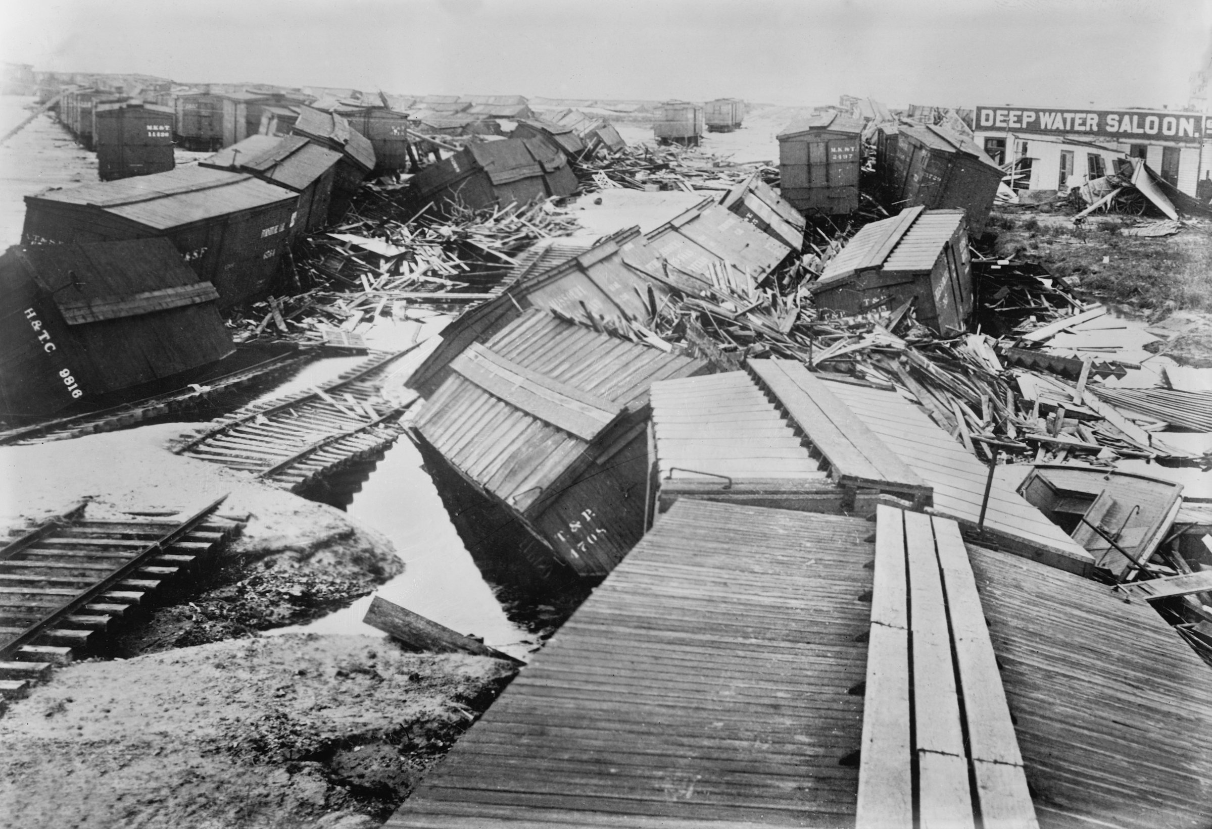 Hurricane Destruction, Galveston, Texas, USA, September 1900