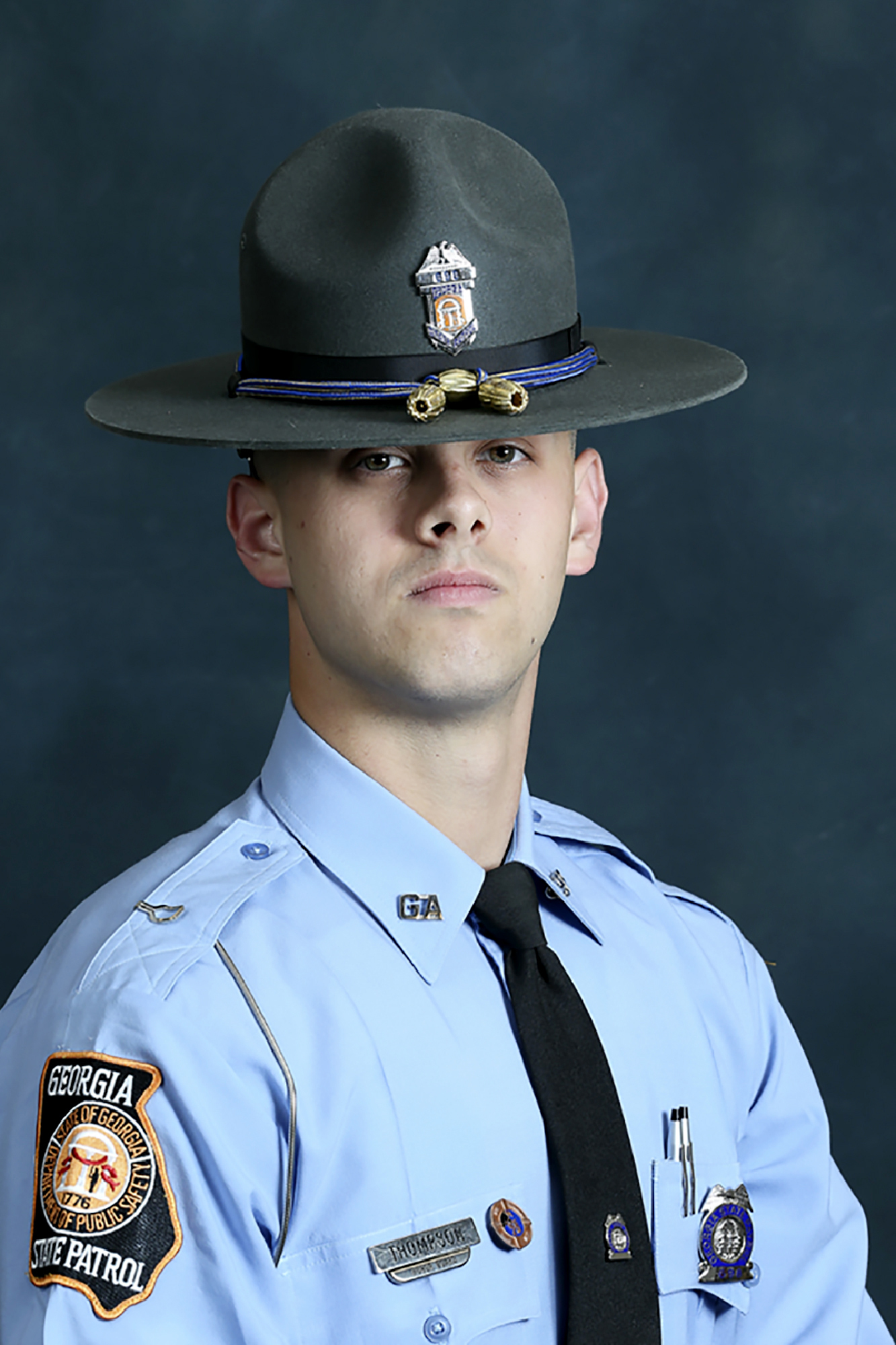 This undated photo released by the Georgia Department of Public Safety shows state trooper Jacob Gordon Thompson.