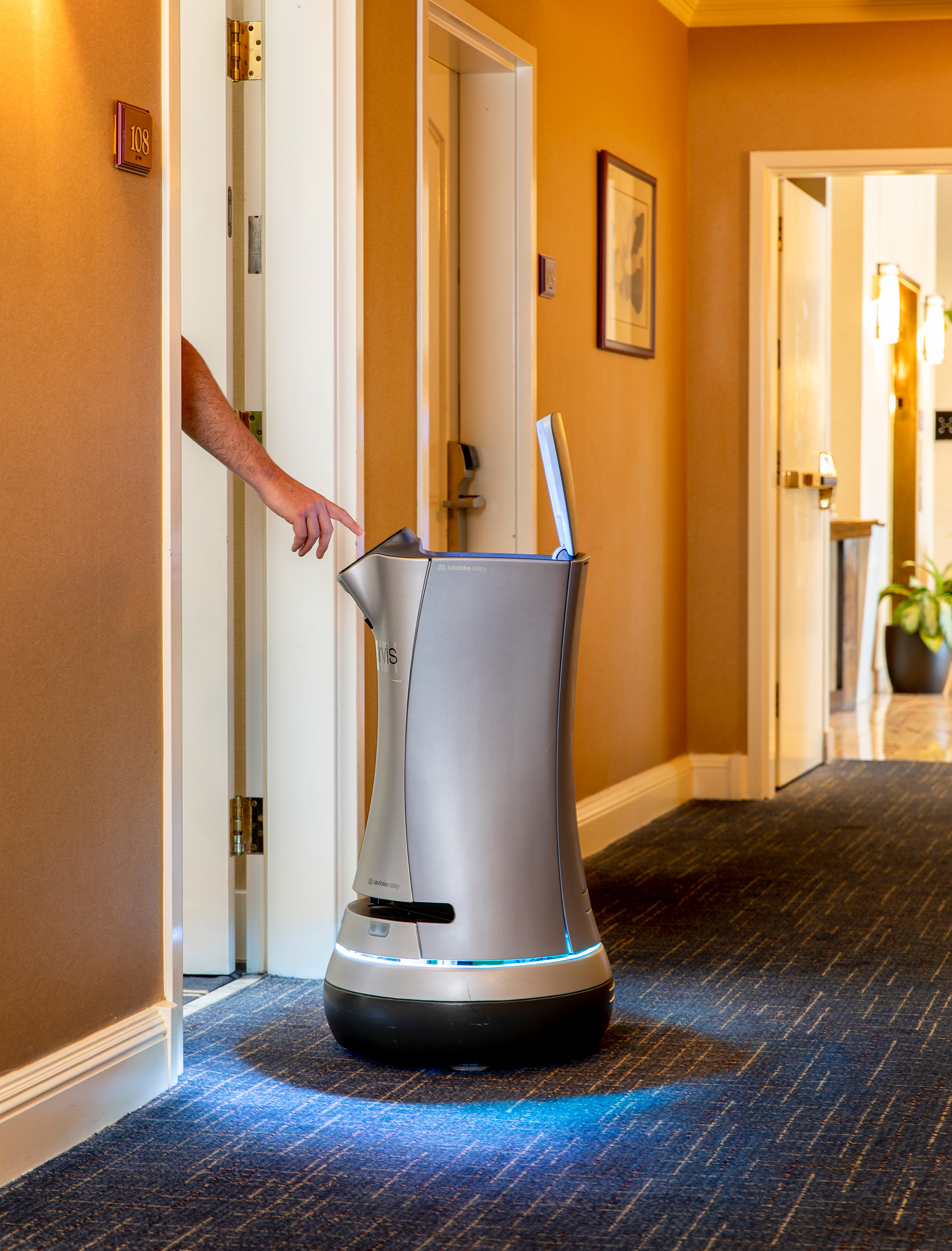Jarvis the robotic butler on duty at the Grand Hotel in Sunnyvale, Calif., on July 30