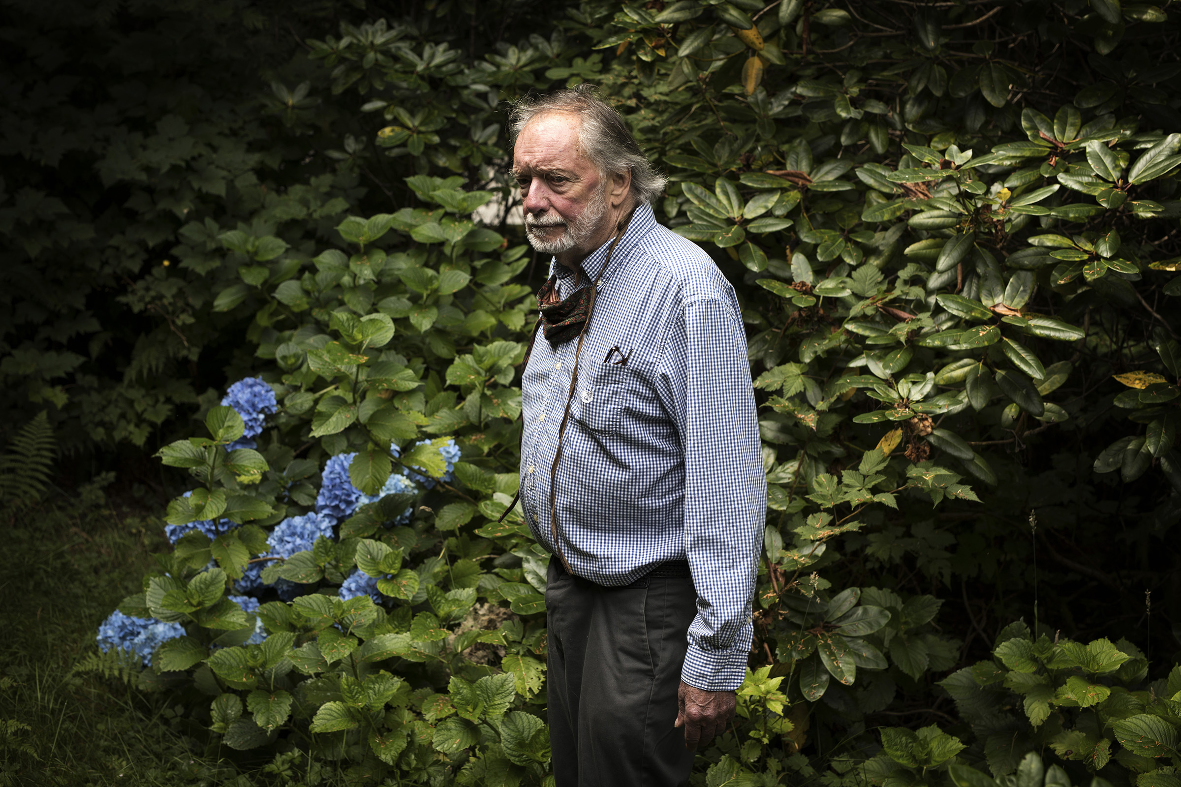 Louis Druehl poses for a photo outside his home in Bamfield, on Vancouver Island. The 83-year-old botanist has been studying kelp since 1962 and was the first person to create a kelp farm outside of Asia. (Melissa Renwick for TIME)