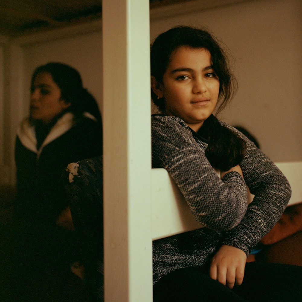 Berivan, Hanan's 10-year-old daughter, at home.