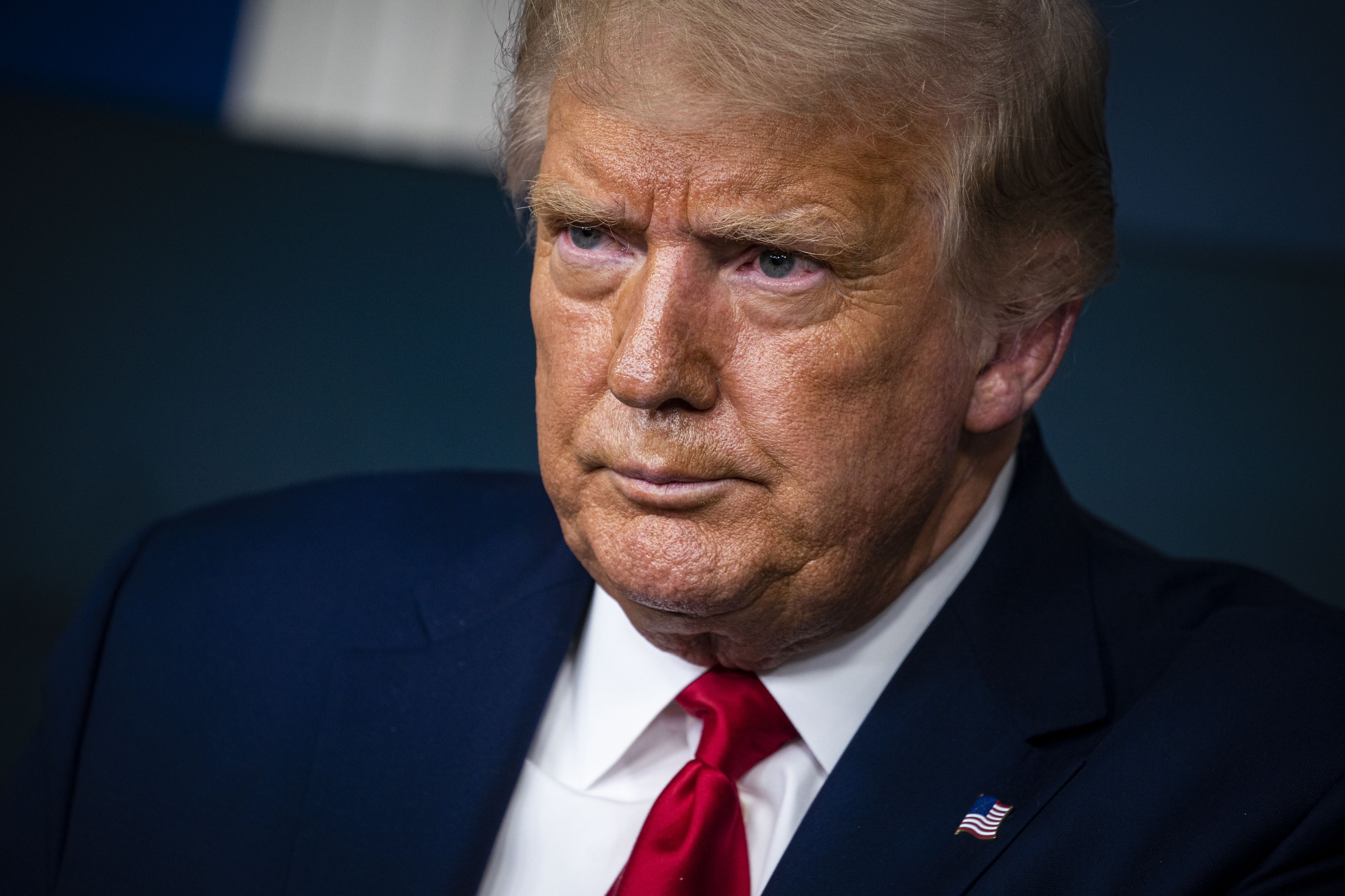 President Donald Trump speaks during a news conference in the James S. Brady Press Briefing Room at the White House in Washington, D.C., on Sept. 16, 2020. (Al Drago—Bloomberg/Getty Images)