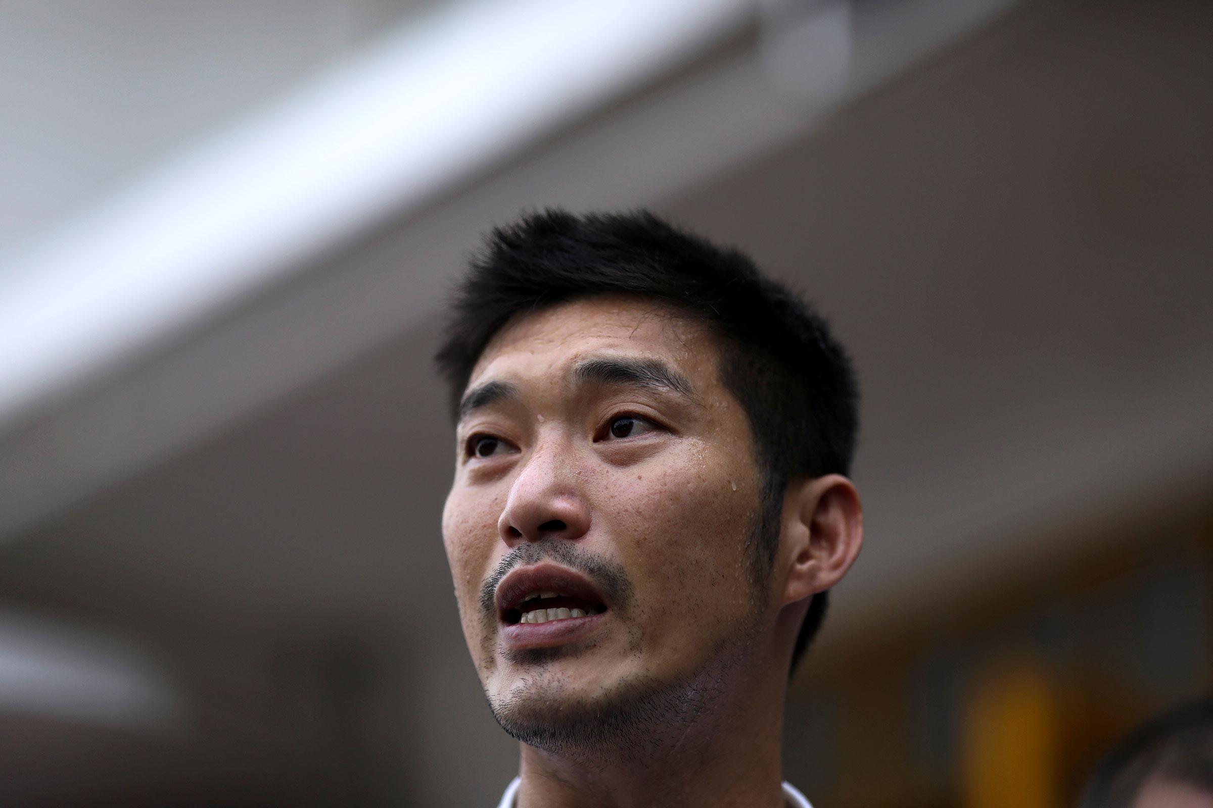 Thailand's opposition Future Forward Party leader Thanathorn Juangroongruangkit speaks before he reports to a Bangkok police station to hear charges filed against him for organizing the country's biggest protest since the 2014 coup, in Thailand, on Jan. 10, 2020. (Athit Perawongmetha—Reuters)