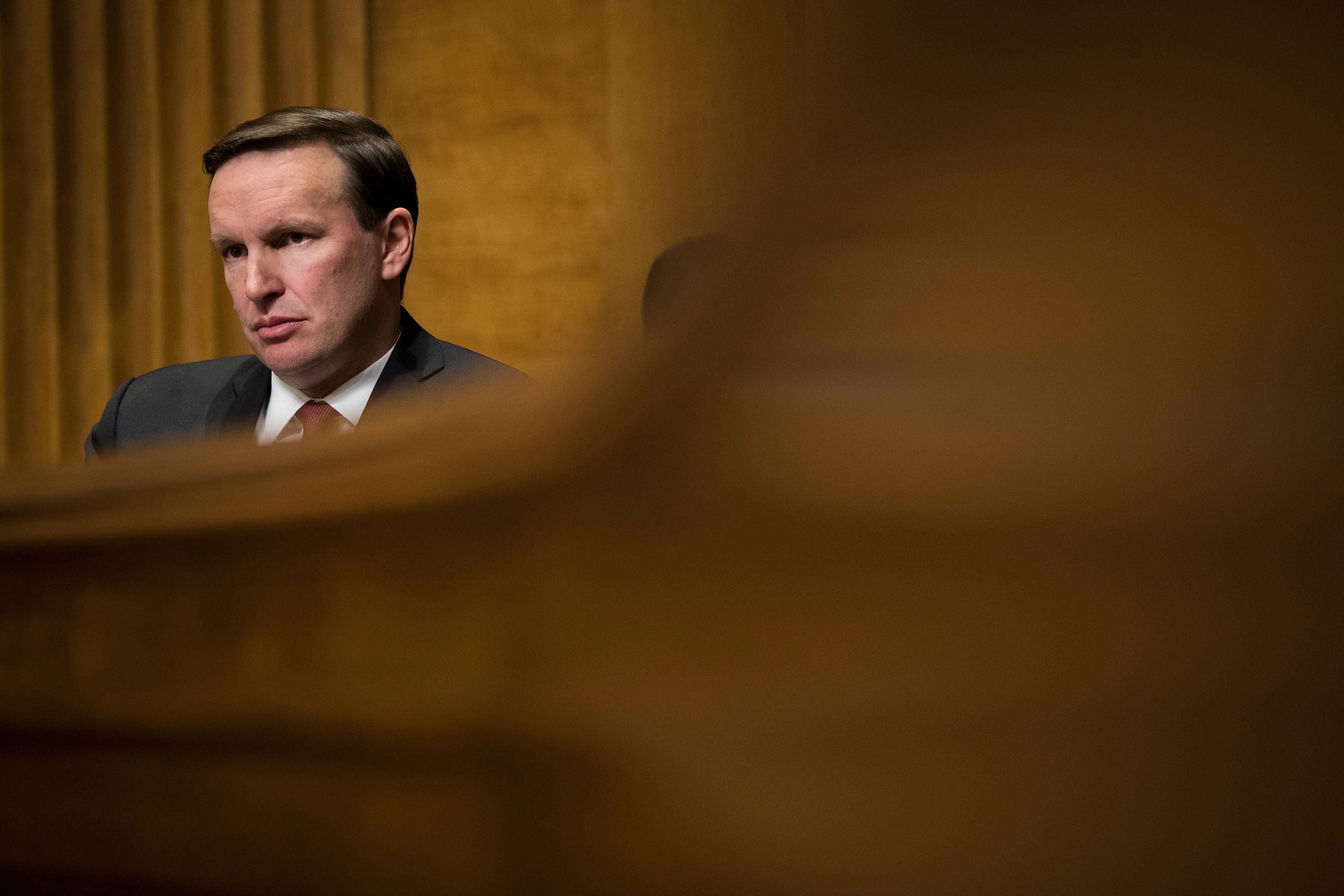 Sen. Chris Murphy (D-CT) listens to testimony during a Senate Foreign Relations Committee hearing on Dec. 6, 2017 in Washington, D.C. (Drew Angerer—Getty Images)