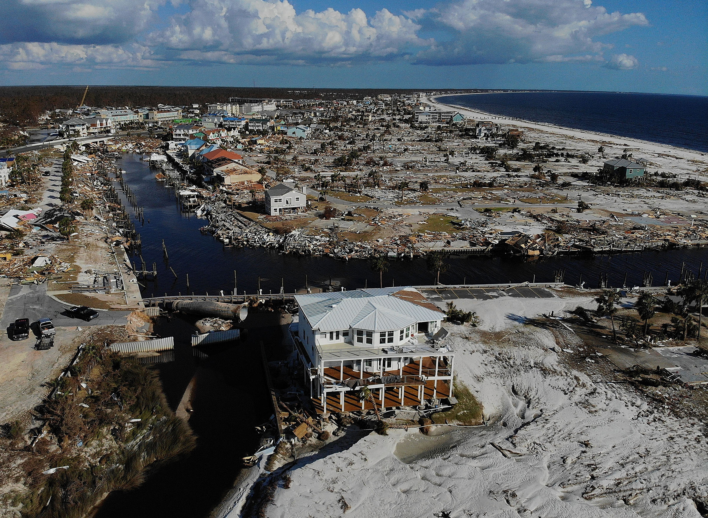 The aftermath of Hurricane Michael, which made a catastrophic landfall as a Category 5 hurricane near Mexico Beach, Fla., in October 2018.