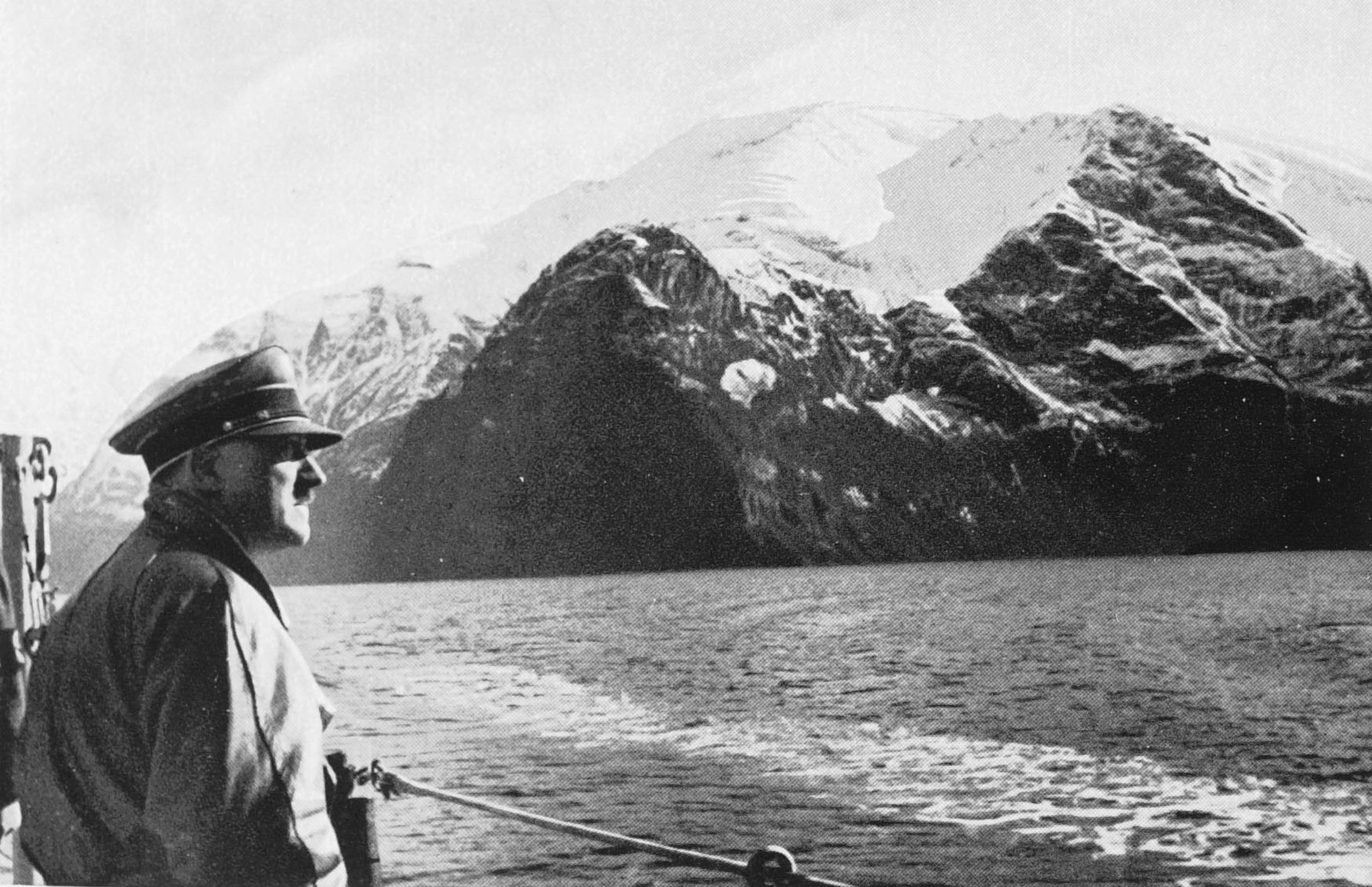 Adolf Hitler visiting the Norwegian fjords abord a war ship, in 1934. (Universal Images Group / Getty)