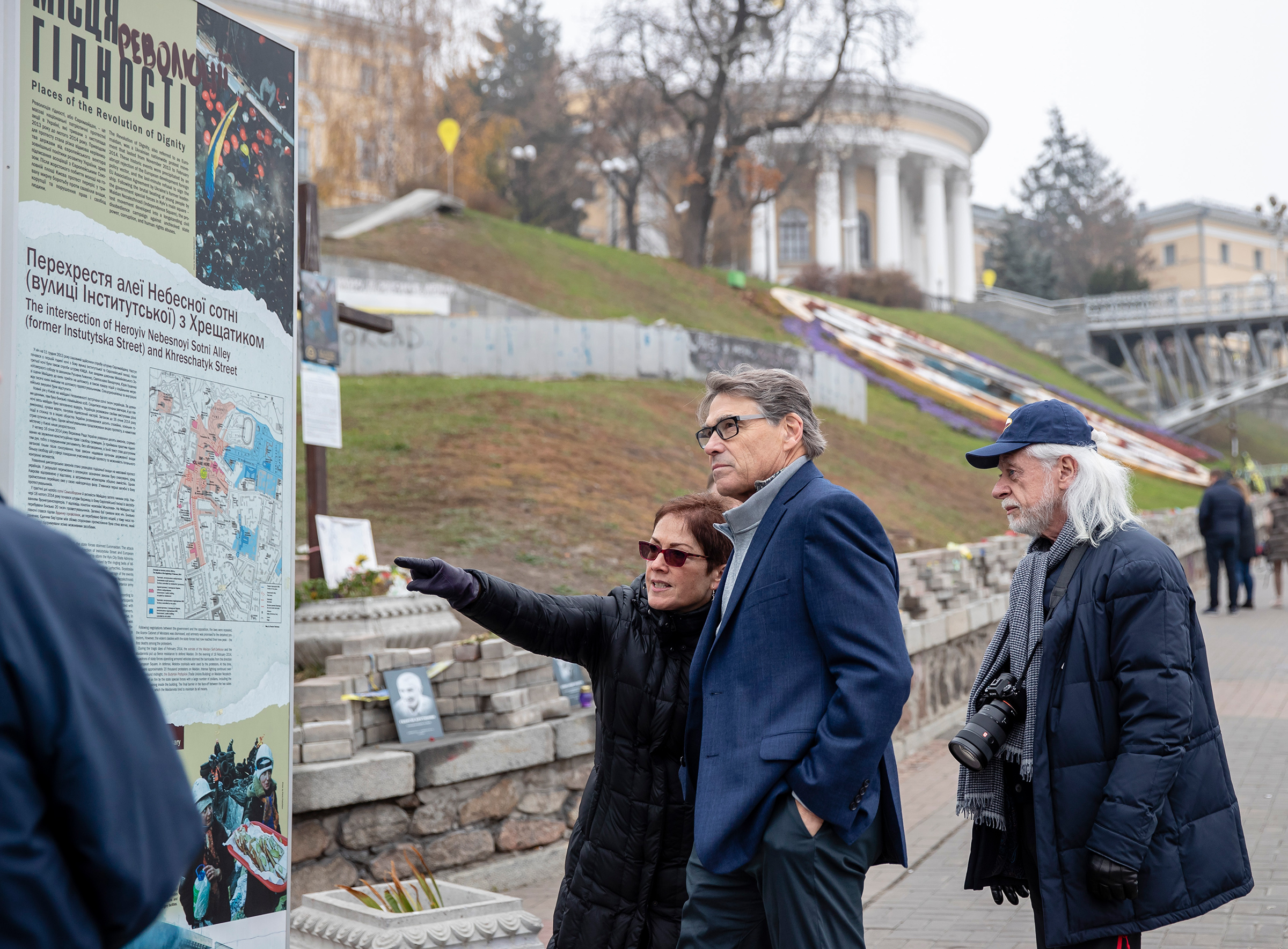 Perry and Michael Bleyzer, pictured here with Ambassador Yovanovitch during their trip to Kyiv in Nov. 2018. (Courtesy U.S. Embassy Kyiv)