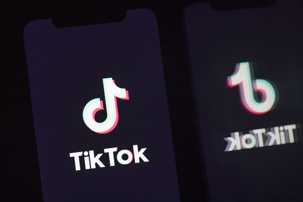 The logo for ByteDance Ltd.'s TikTok app is arranged for a photograph on a smartphone in Sydney, New South Wales, Australia, on Sept. 14, 2020. (Brent Lewin—Bloomberg/Getty Images)