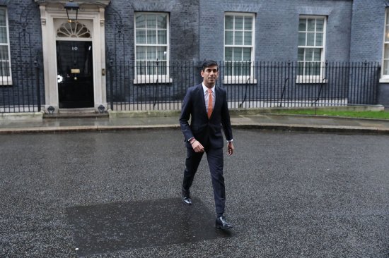 Britain's newly appointed Chancellor of the Exchequer Rishi Sunak leaves 10 Downing Street in central London on February 13, 2020 after recieving his new role at the Treasury. - Britain's prime minister revamped his top team on February 13 in his first cabinet reshuffle since taking Britain out of the European Union. (Photo by ISABEL INFANTES / AFP) (Photo by ISABEL INFANTES/AFP via Getty Images)