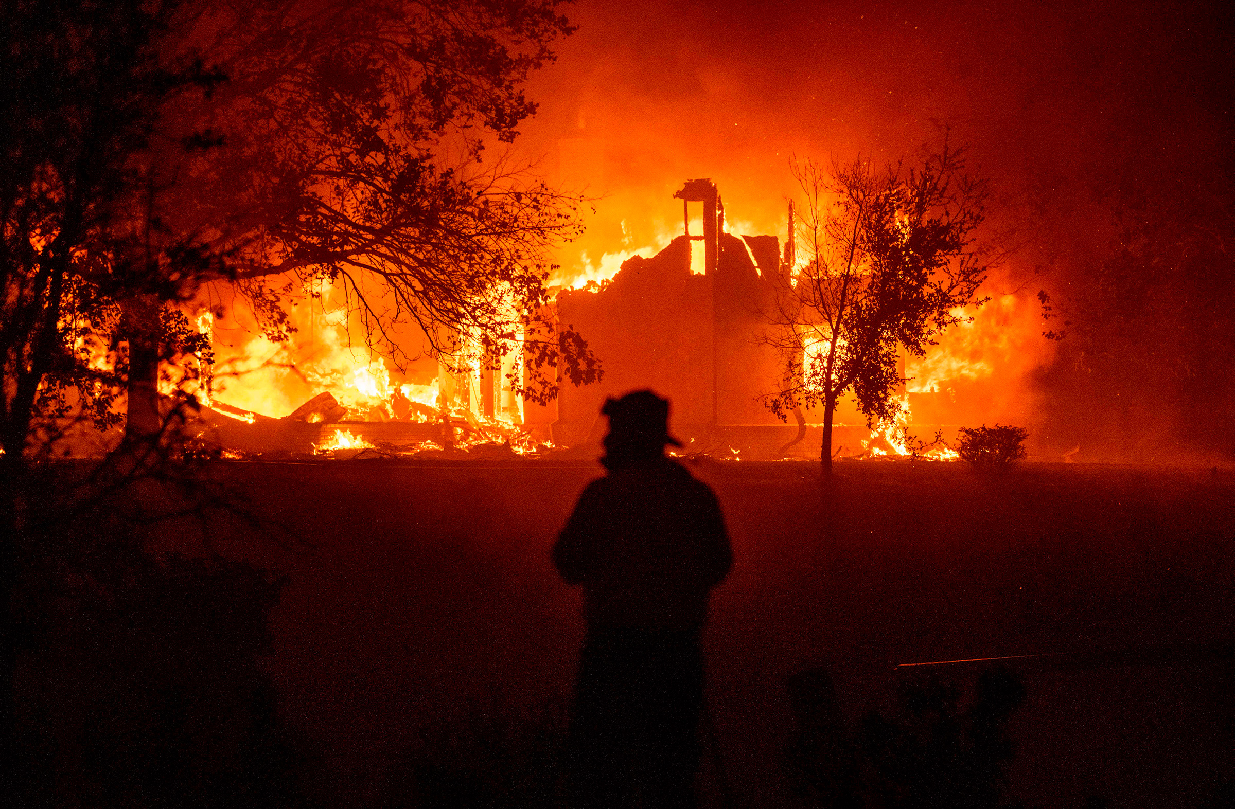 A home burns in Vacaville, CA during the LNU Lightning Complex fire on Aug. 19 (Josh Edelson—AFP/Getty Images)