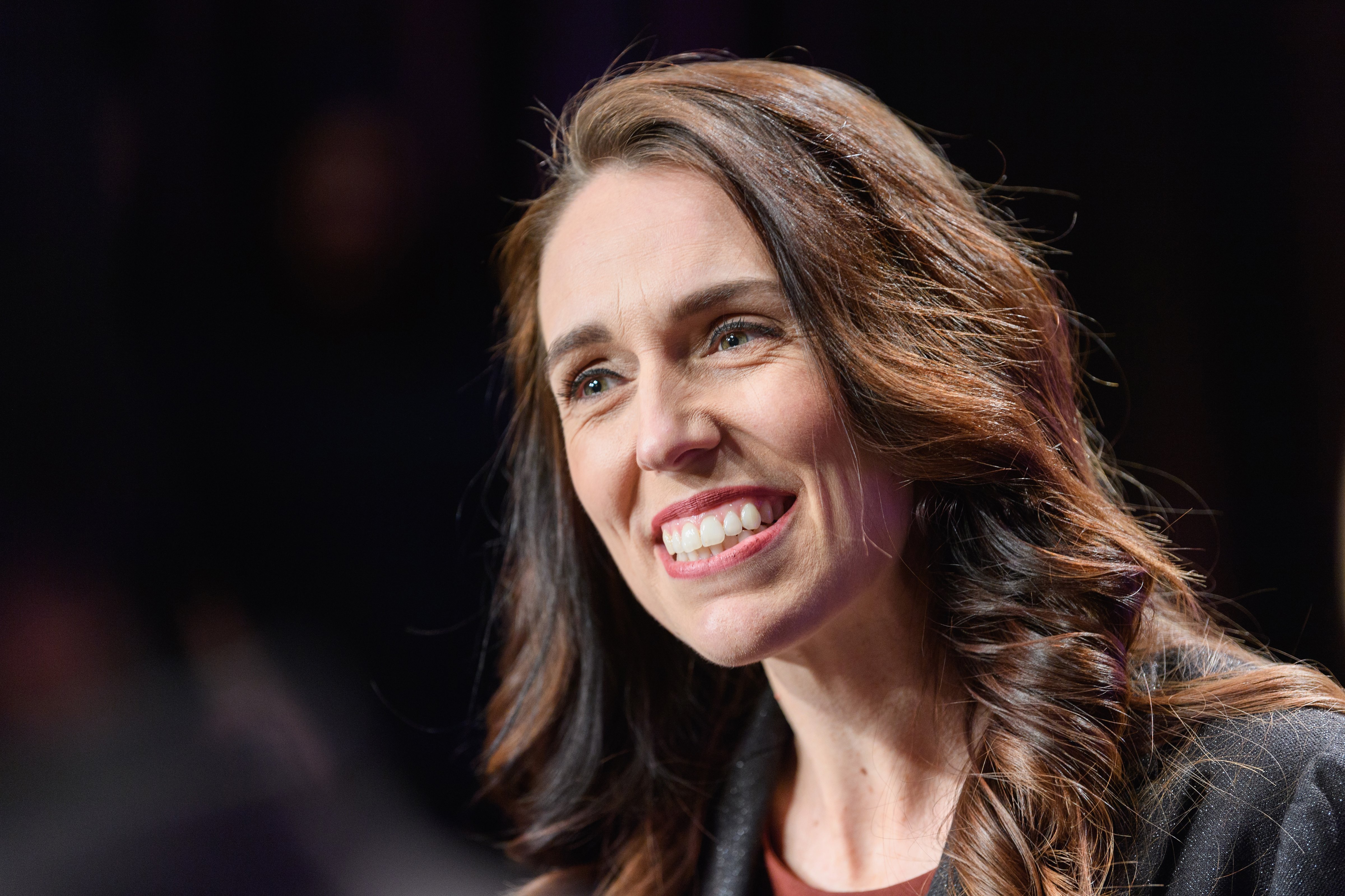 New Zealand Prime Minister Jacinda Ardern speaks to the media following The Press Leaders Debate at Christchurch Town Hall on October 06, 2020 in Christchurch, New Zealand. (Kai Schwoerer—Getty Images))