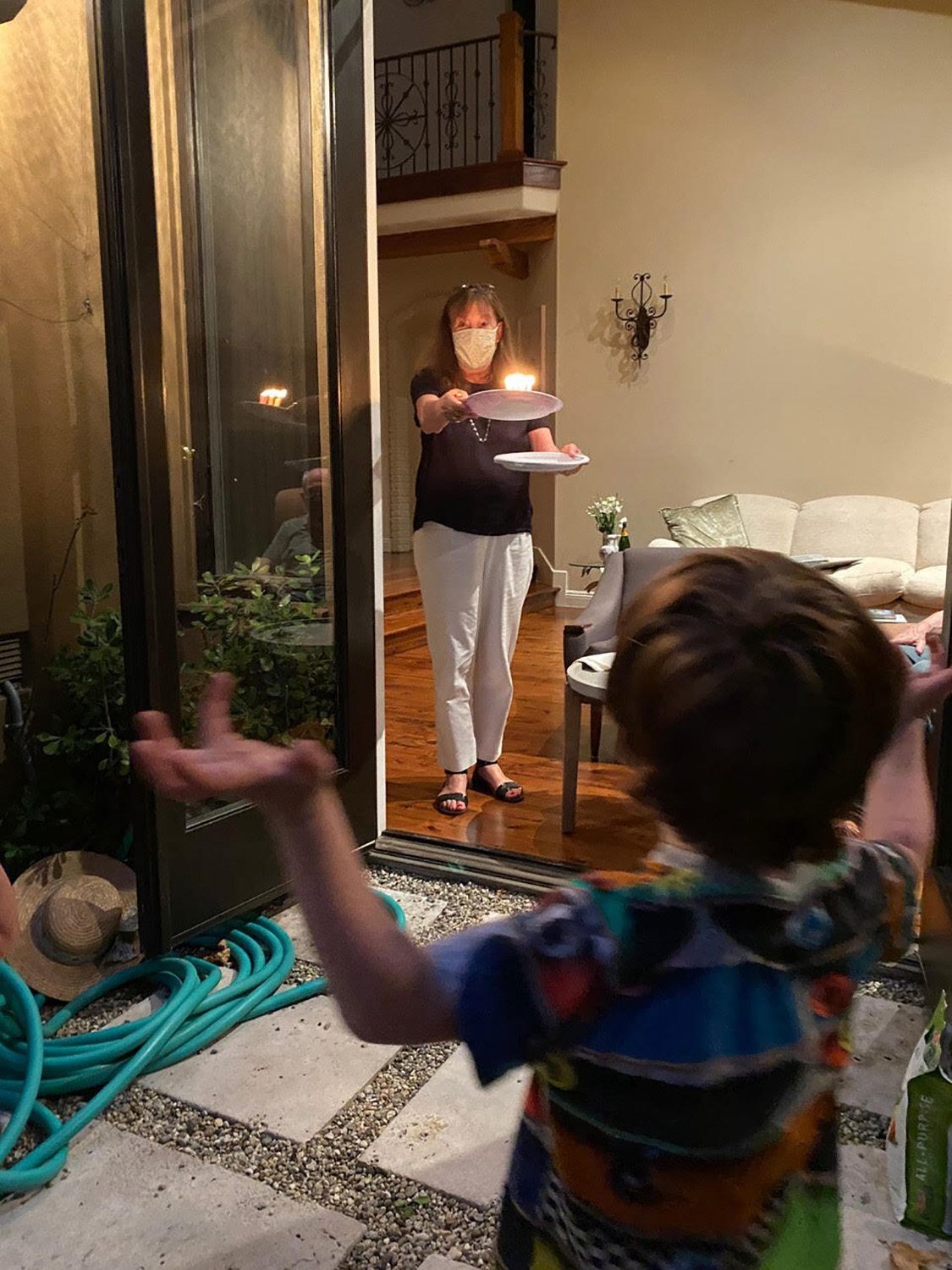 Amy Ephron maintaining social distance from her grandson (Courtesy of Amy Ephron)