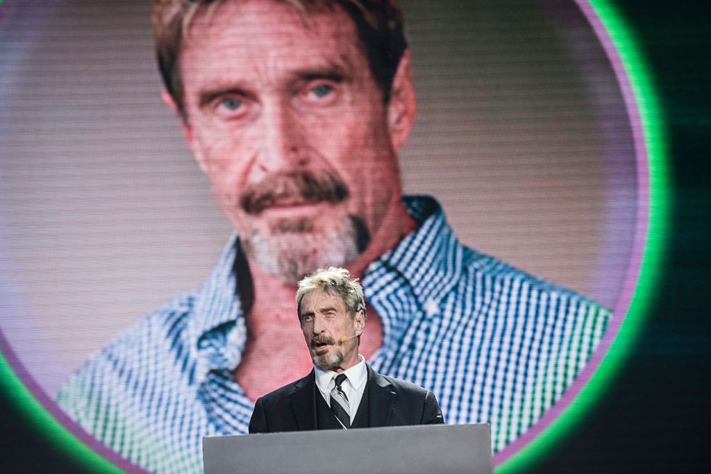 John McAfee, founder of the eponymous anti-virus company, speaks during the China Internet Security Conference in Beijing on August 16, 2016. (Fred Dufour–AFP/Getty Images)