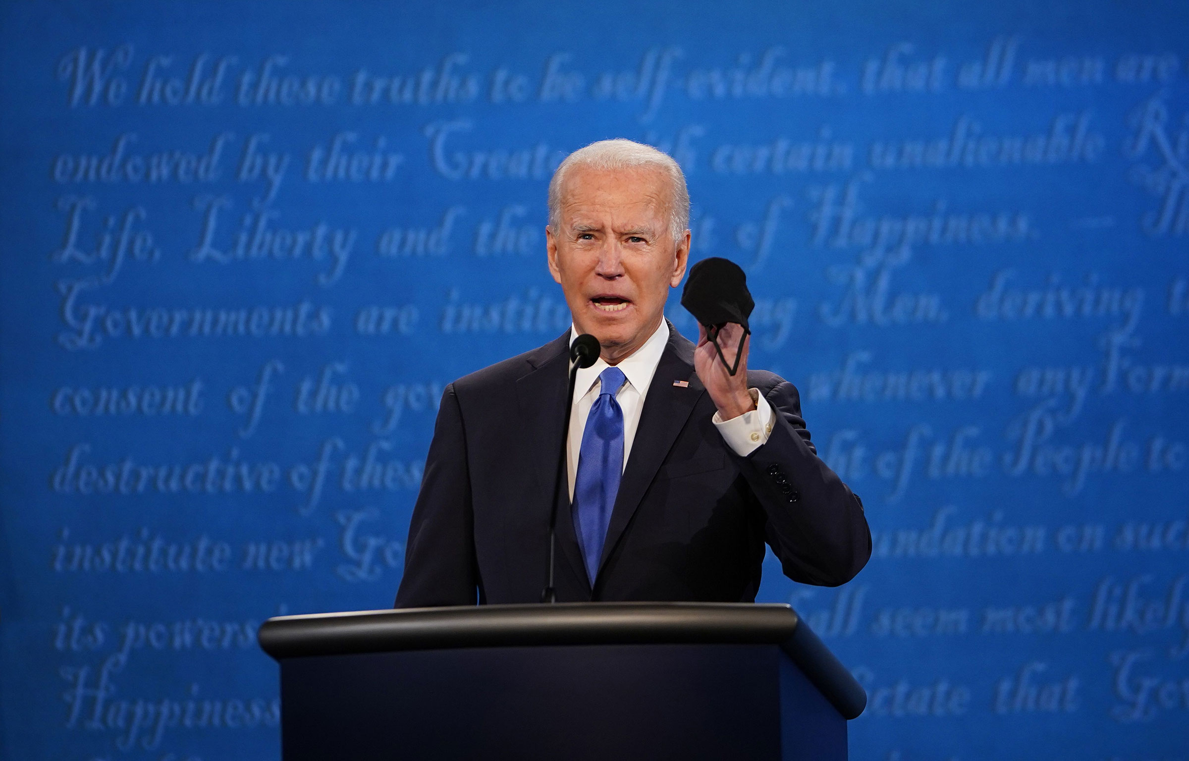 Joe Biden speaks during the final presidential debate at Belmont University in Nashville on Oct. 22, 2020