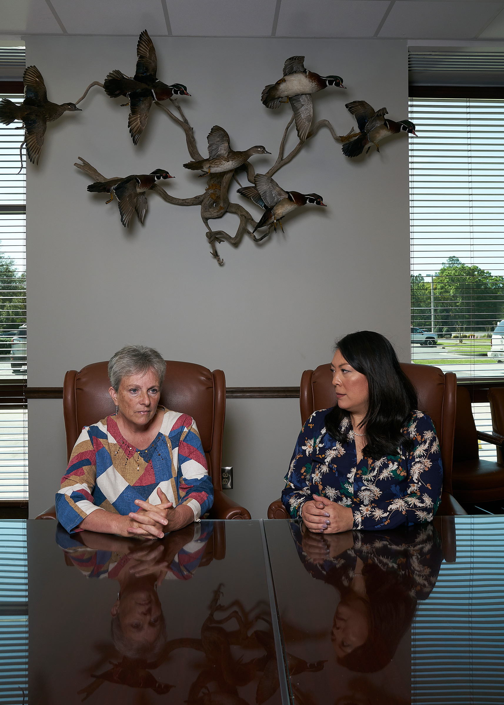 Miller County Hospital CEO Robin Rau, left, and Clinch Memorial Hospital CEO Angela Ammons in Homerville, Ga., on March 19, 2020. (Stacy Kranitz for TIME)