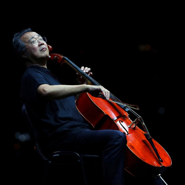 Cellist Yo-Yo Ma performs during the Byblos International Festival in Lebanon, on Aug. 24, 2019.