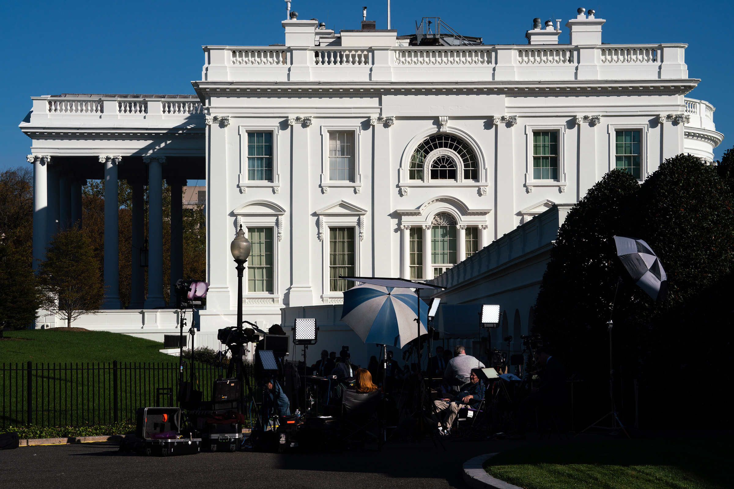 2020. Washington DC. USA. The White House grounds, four days after the 2020 presidential election has not determined a definitive winner.