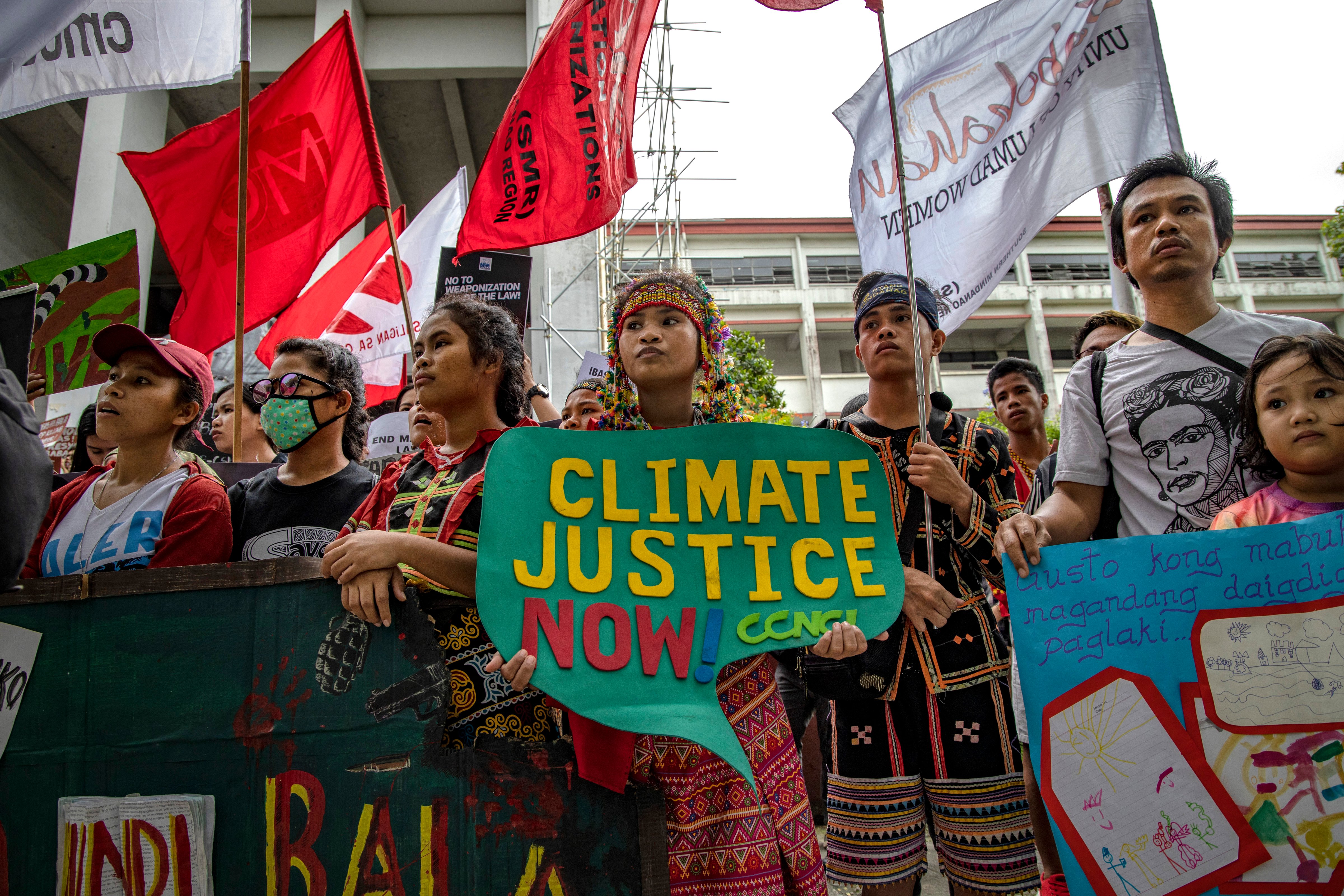 Quezon, Philippines,  Sept. 20, 2020: Filipino indigenous youth, students, and environmental activists take part in the Global Climate Strike on September 20, 2019. Photo by Ezra Acayan/Getty Images (Ezra Acayan—Getty Images)