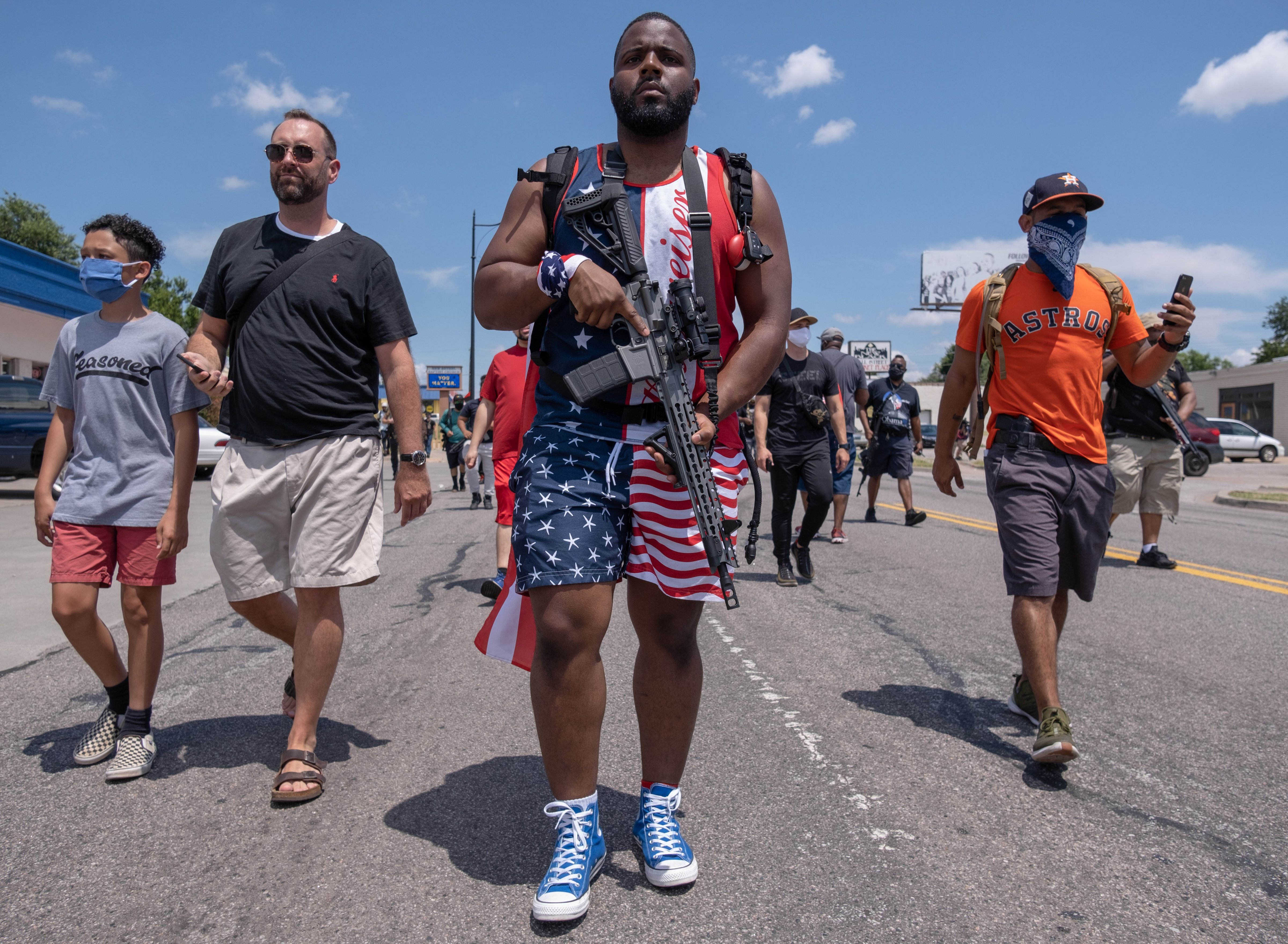 Black gun owners take part in a rally in support of the Second Amendment in Oklahoma City on June 20, 2020. (Seth Herald—AFP/Getty Images)