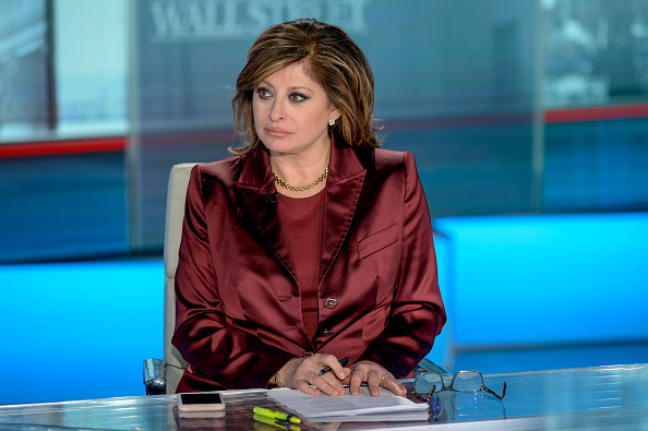 Host Maria Bartiromo as Merrill &amp; Bank Of America Private Bank CIO Chris Hyzy visits <em>Maria Bartiromo's Wall Street</em> at Fox Business Network Studios in New York City on January 10, 2020. (Roy Rochlin—Getty Images)