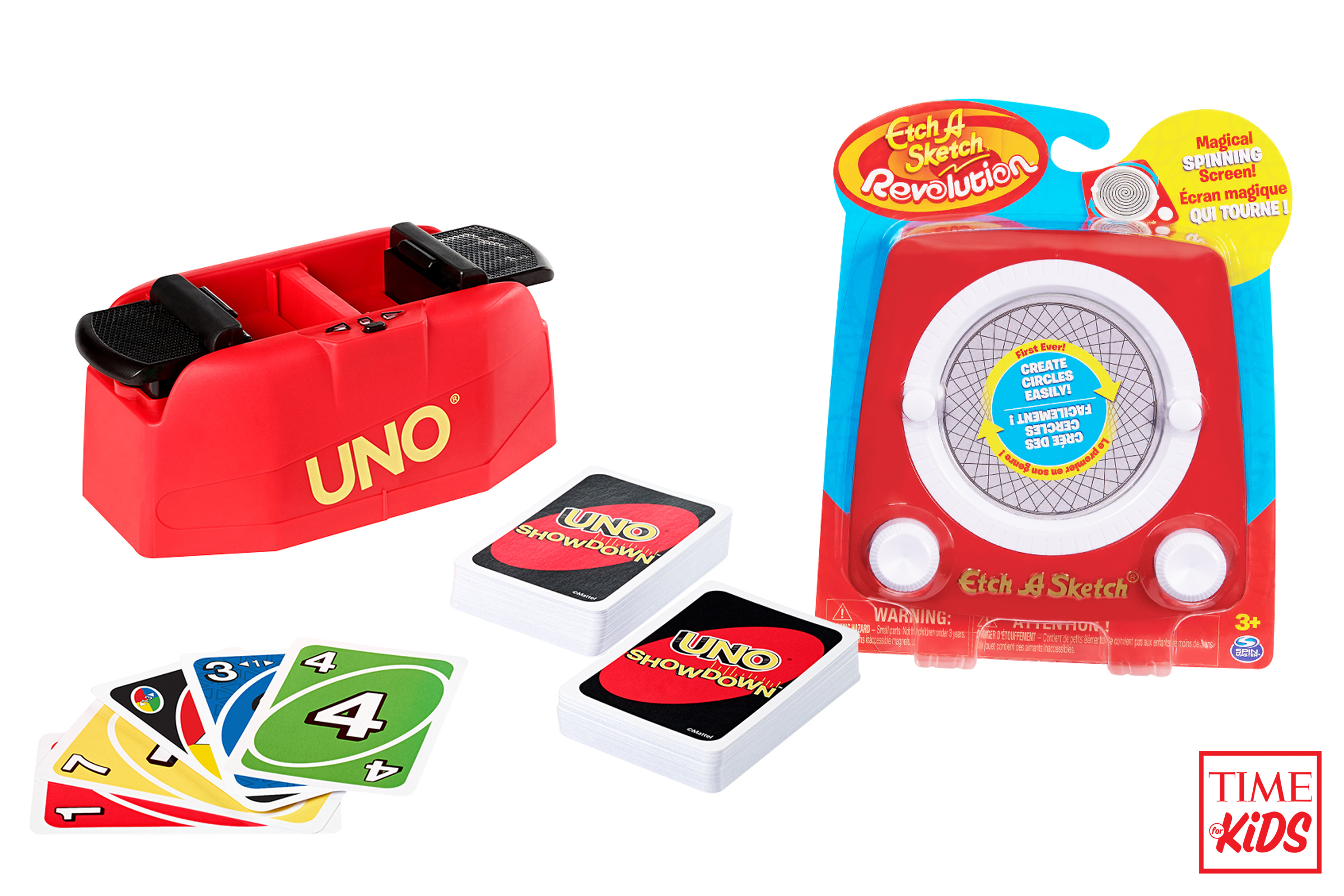 Picture of Uno Showdown and Etch A Sketch Revolution for toy guide.