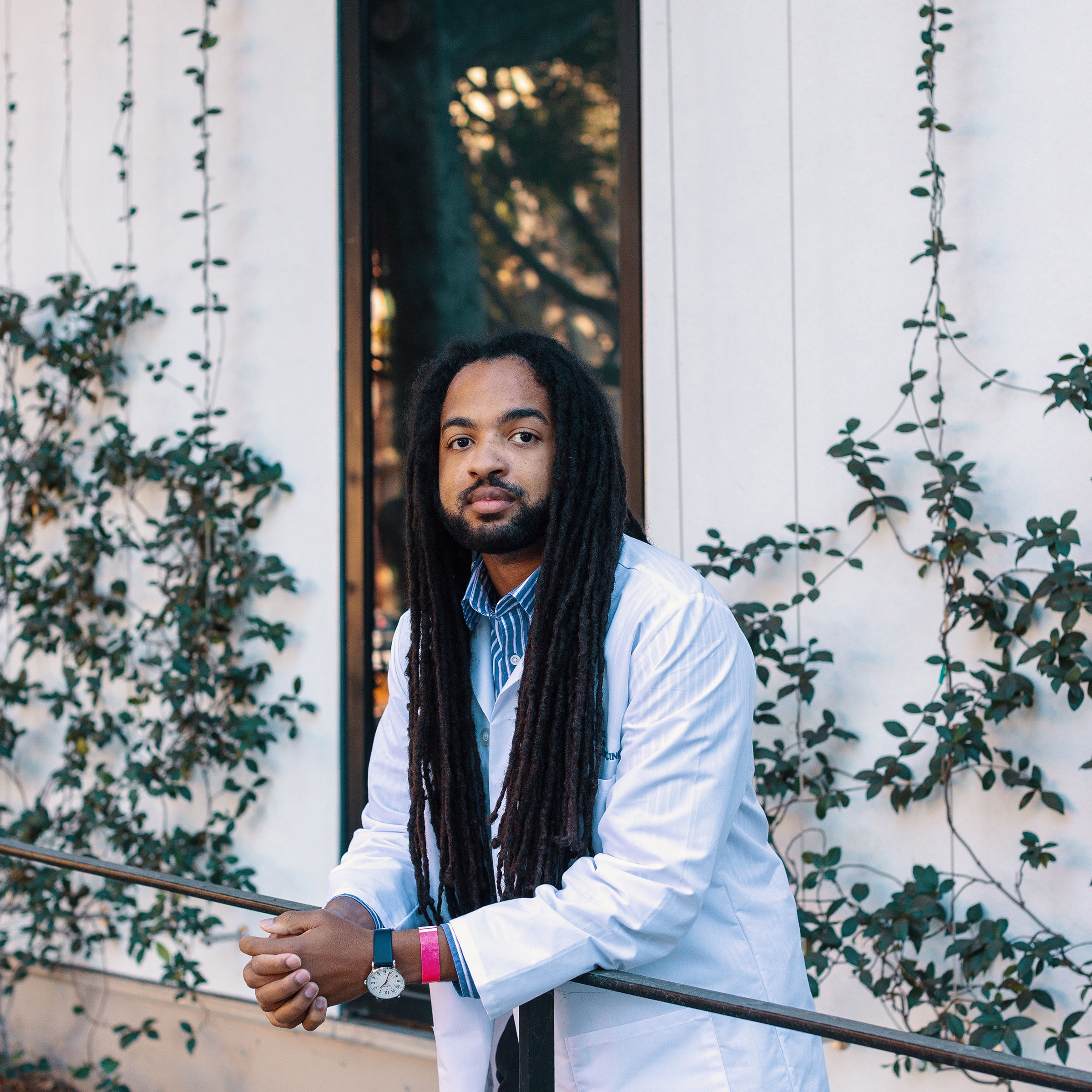 Cruz Riley, a first-year student at Kaiser Permanente's new medical school, is photographed on campus in Pasadena, Calif., in November. (Bethany Mollenkof for TIME)