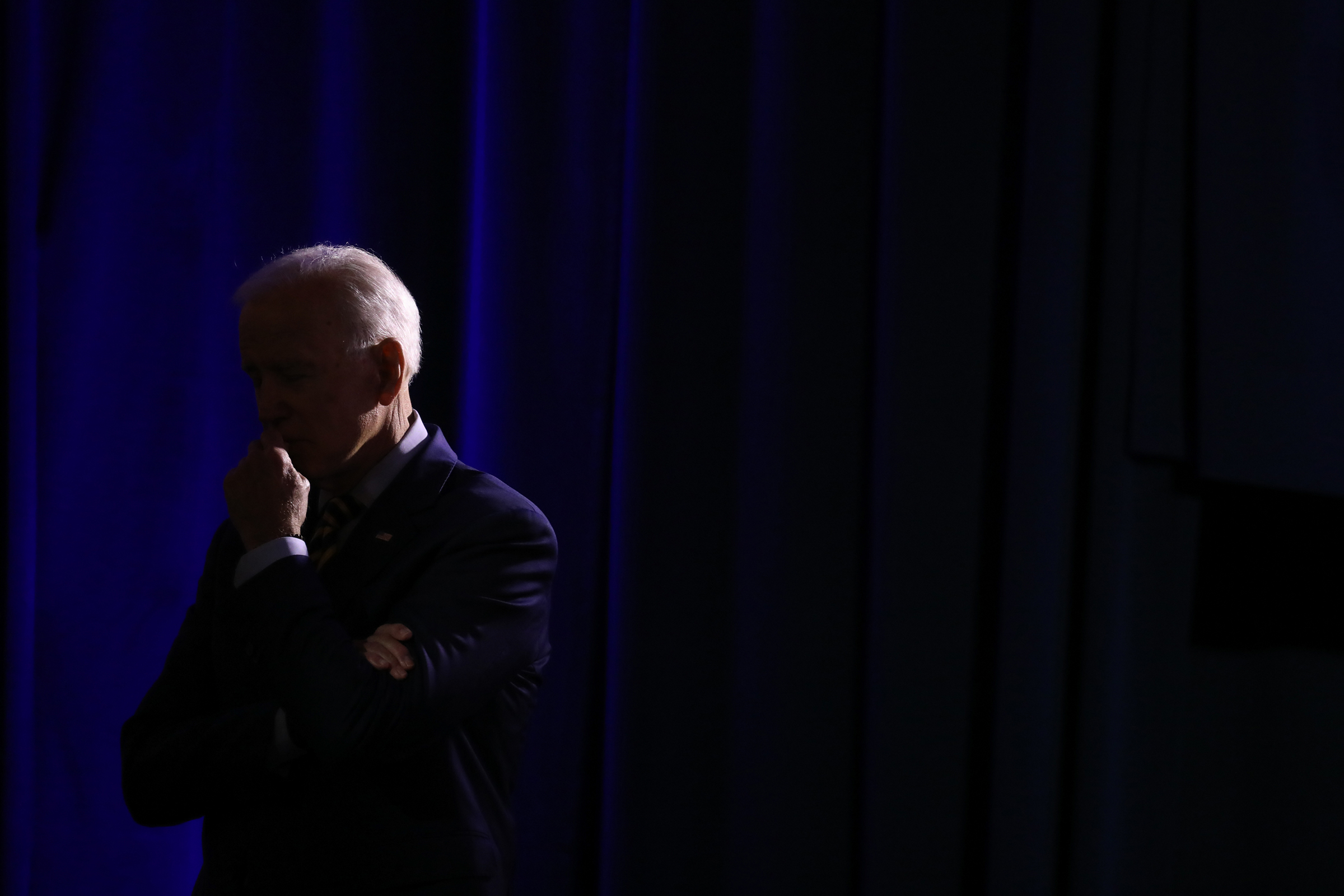 Joe Biden listens to an attendee at an election forum event in Columbia, S.C. on June 22, 2019 (Logan Cyrus—AFP/Getty Images)