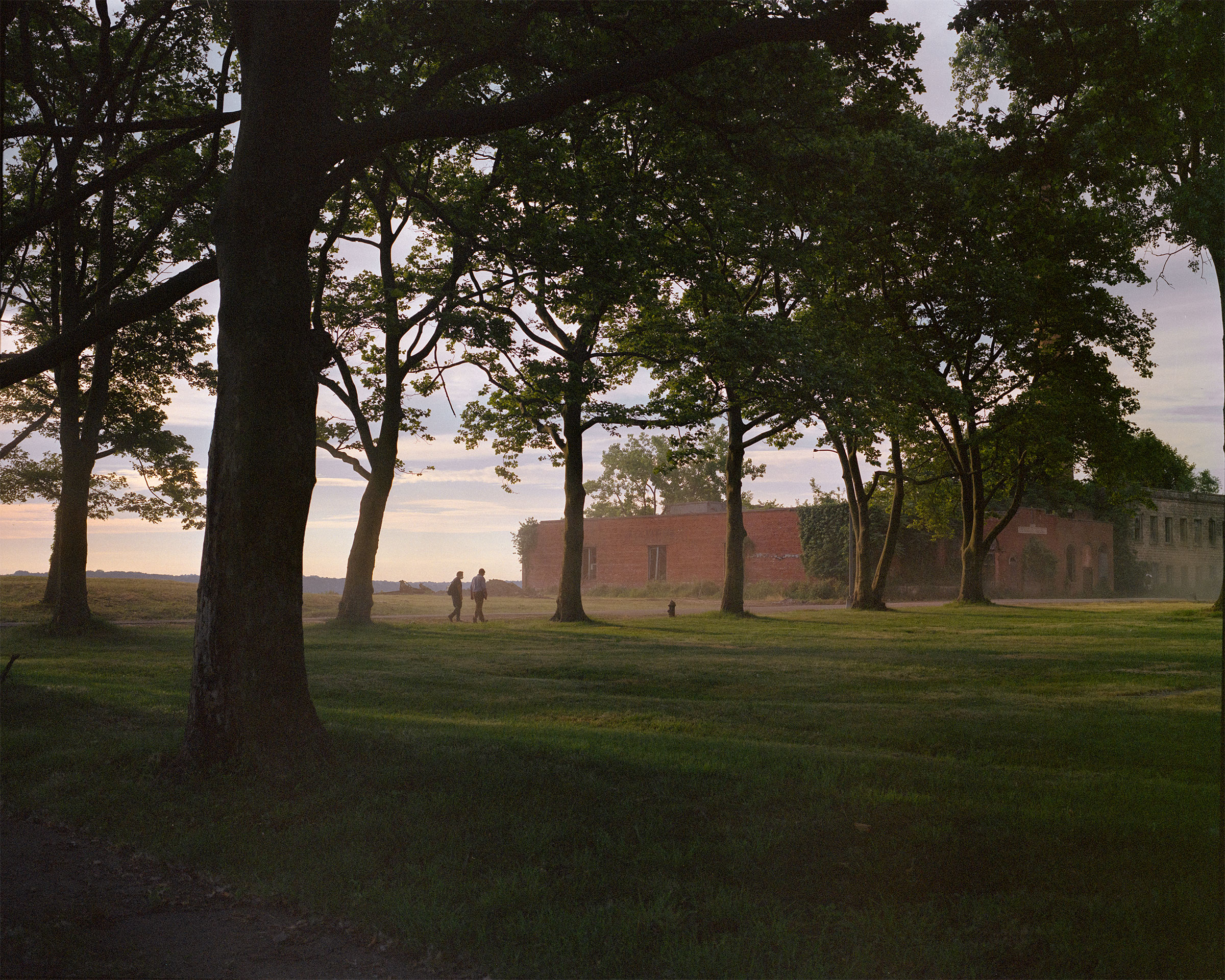 Mist gathers on the eastern shore of Hart Island, the city's "potters field," on June 26, 2020. (Sasha Arutyunova for TIME)