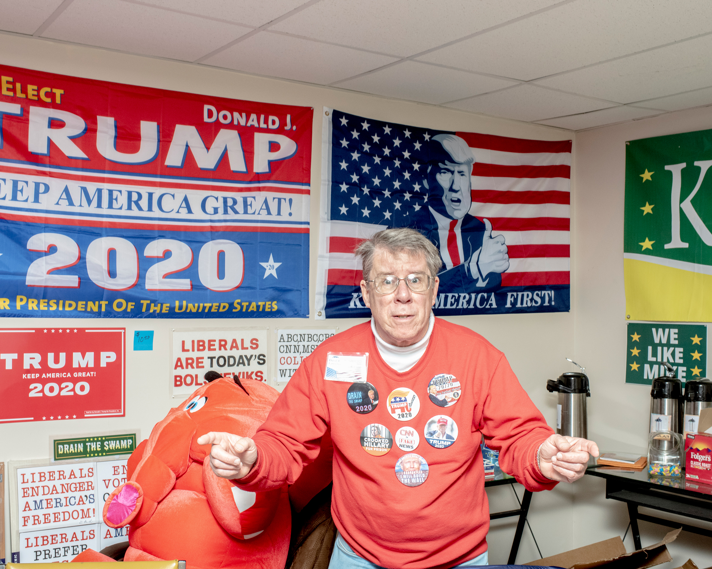 David Lawrence, a Republican supporter, in Erie on Nov. 3. (Lorenzo Meloni—Magnum Photos for TIME)