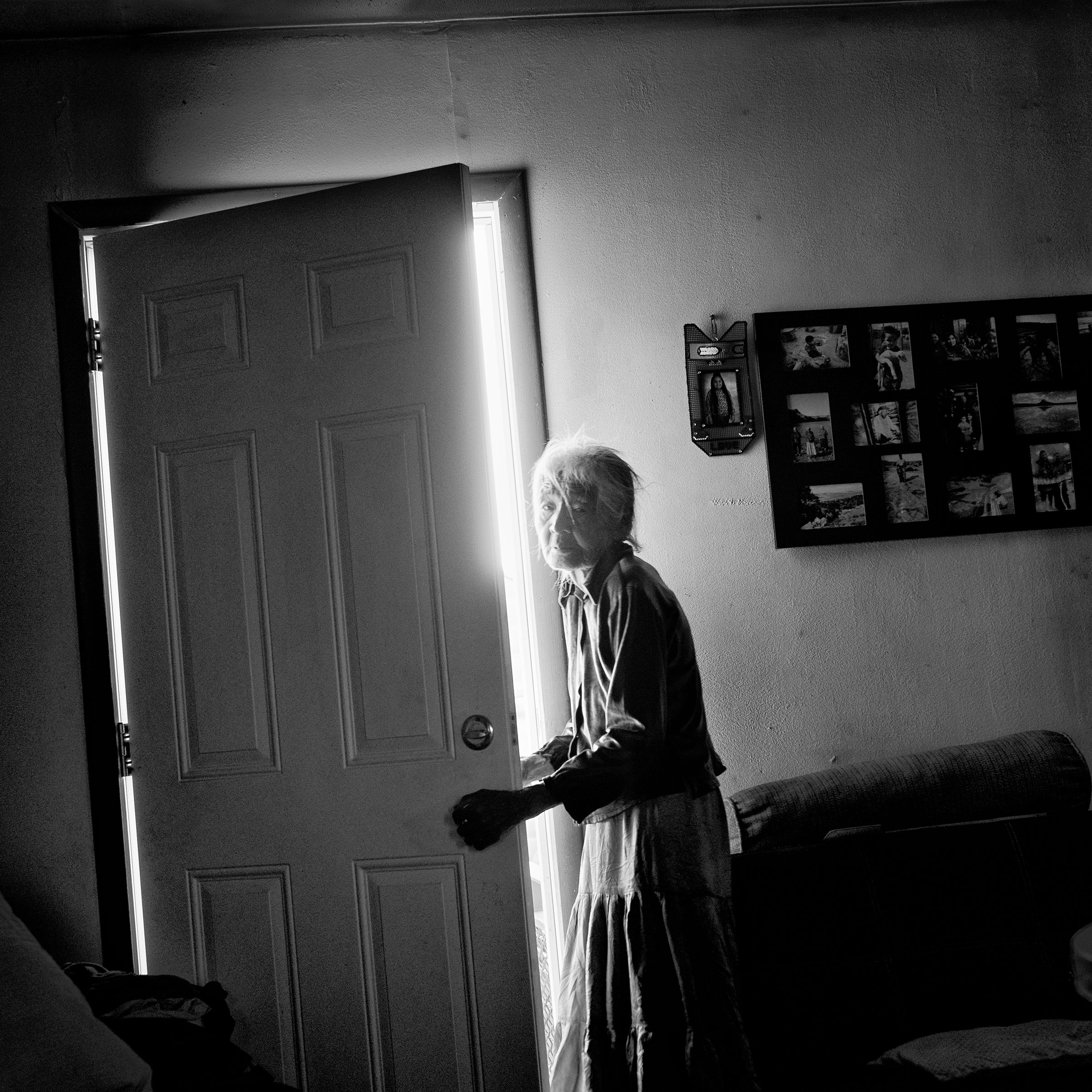 <strong>Nellie Yellowhorse</strong>, 90, at her family’s ranch home in the Navajo Nation; she lives with her two elderly sisters in the house, which has no running water. "<a href="https://time.com/longform/clean-water-access-united-states/">Tapped Out</a>," March 2 issue. (Matt Black—Magnum Photos for TIME)