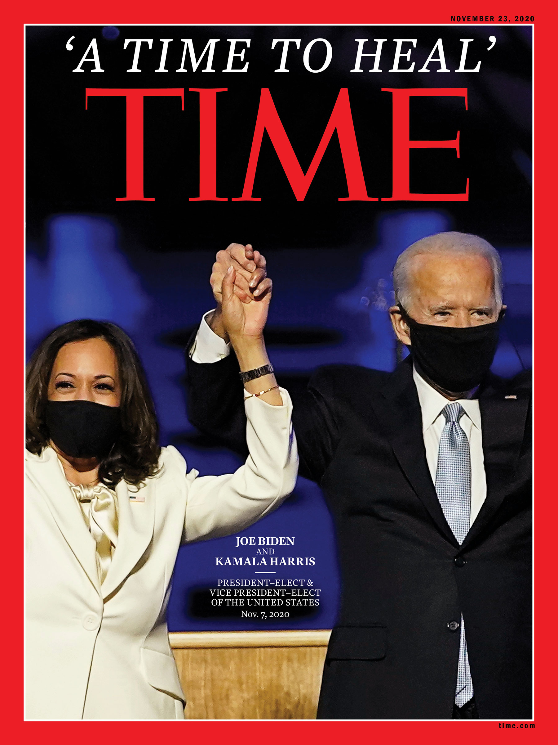 Time Magazine A Time To Heal Cover Election 2020 Joe Biden and Kamala Harris